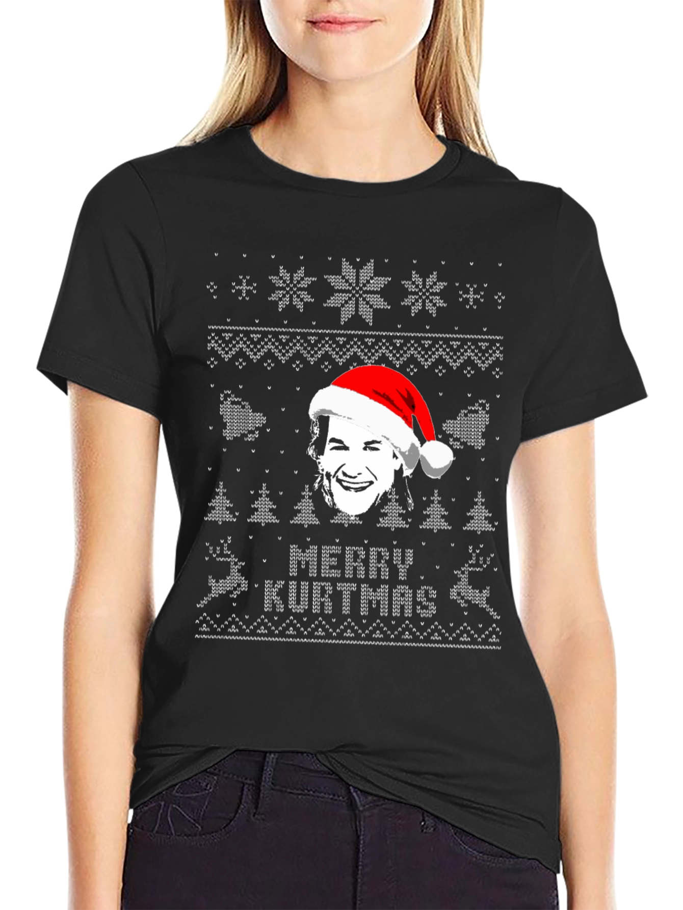 Merry Kurtmas Black Graphic Tee Shirt