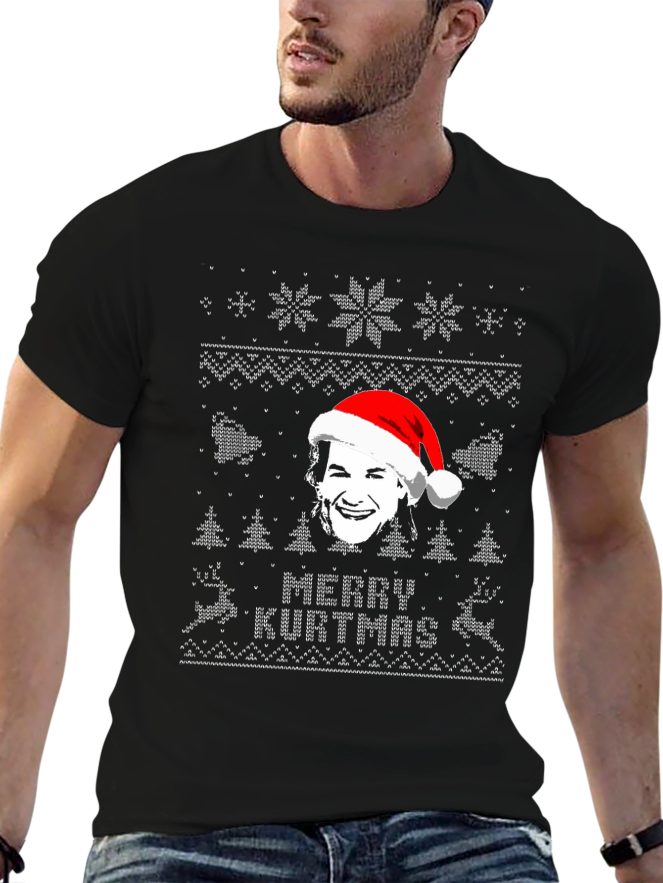 Merry Kurtmas Black Graphic Tee Shirt