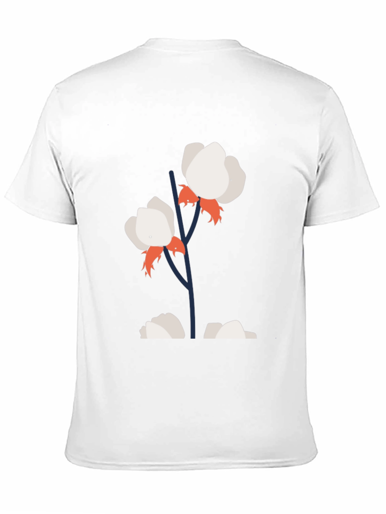 Cotton Flower Graphic Tee - Stylish Black T-Shirt