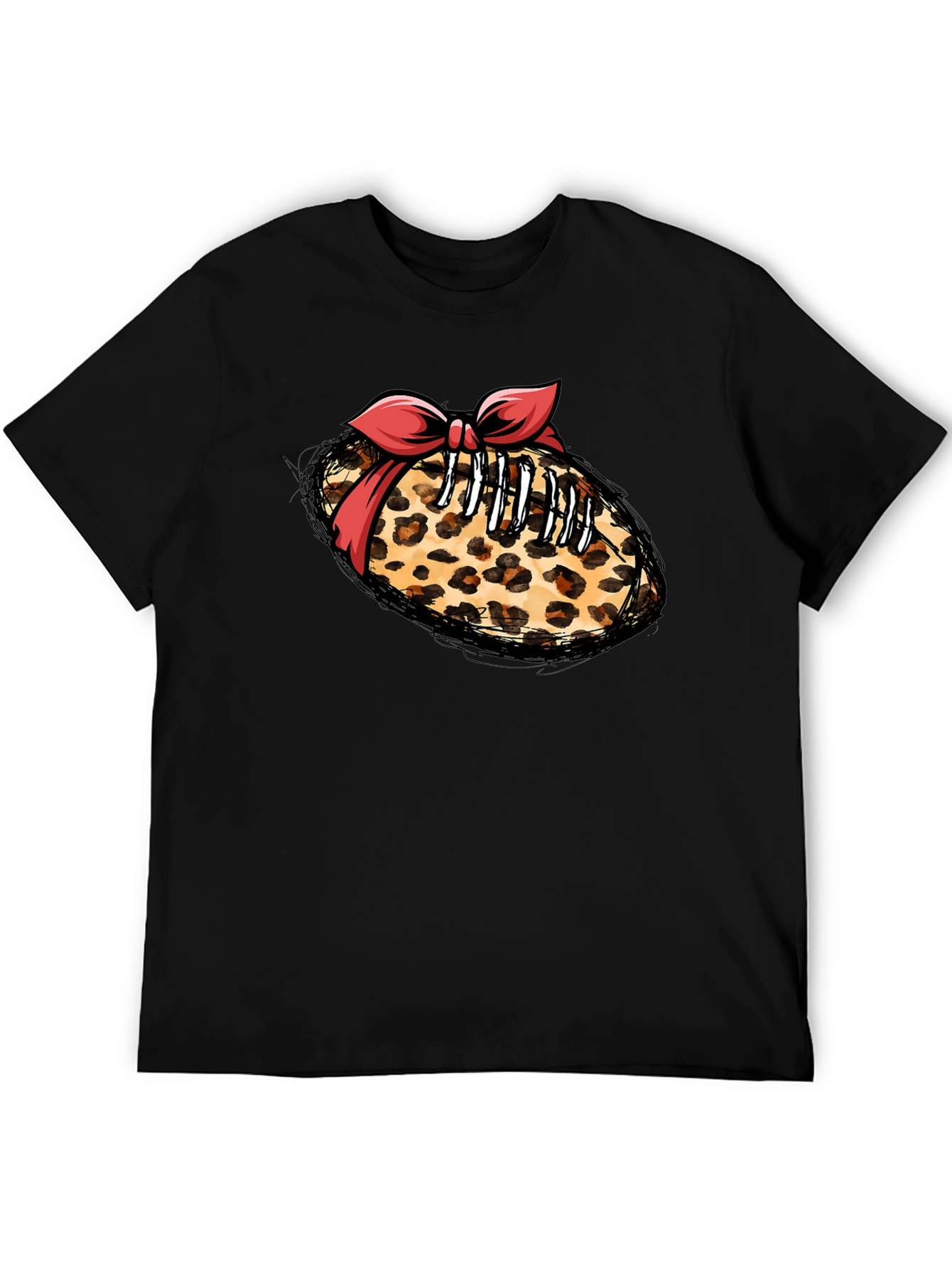Leopard Football Bow T-Shirt