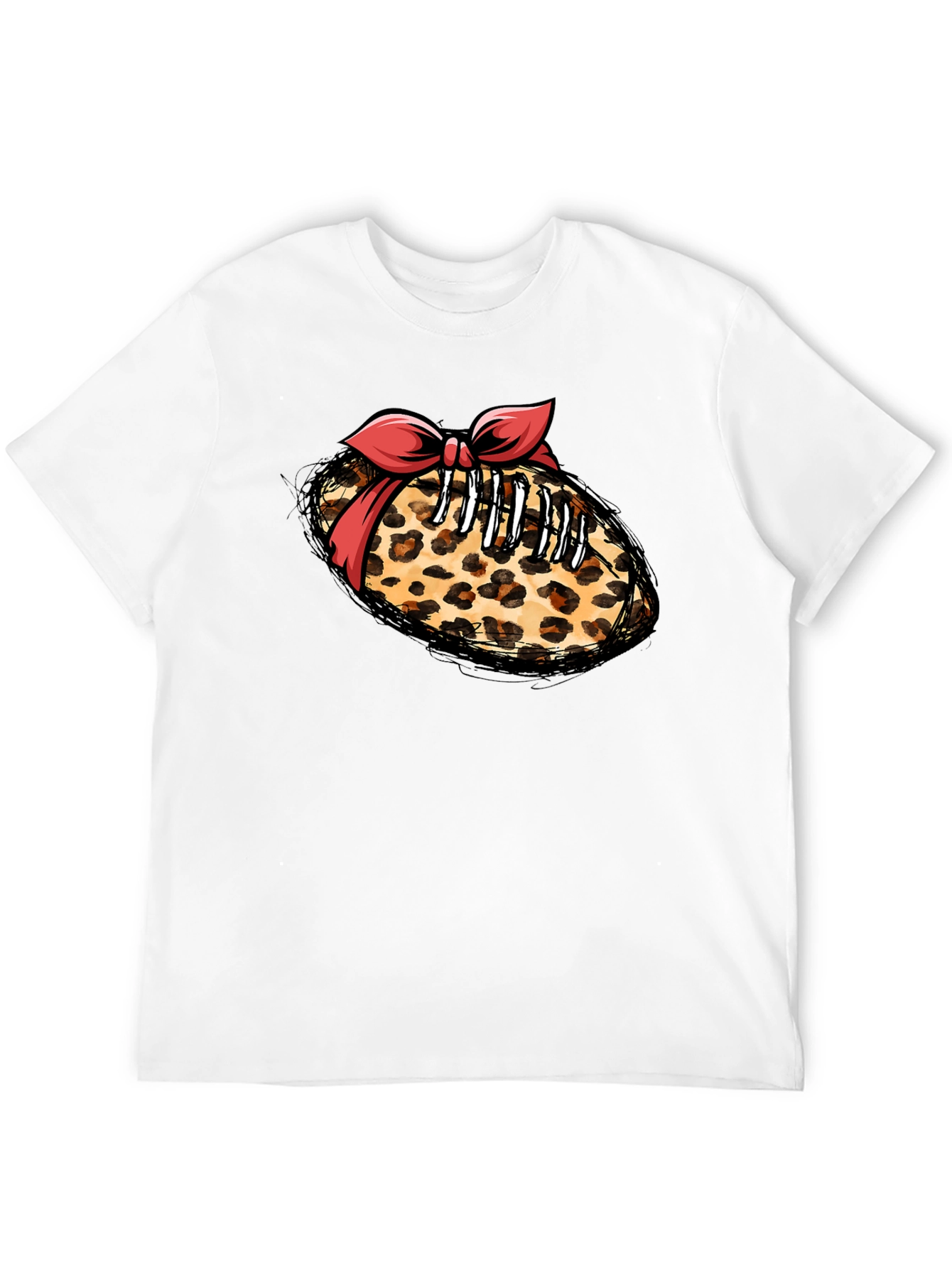 Leopard Football Bow T-Shirt