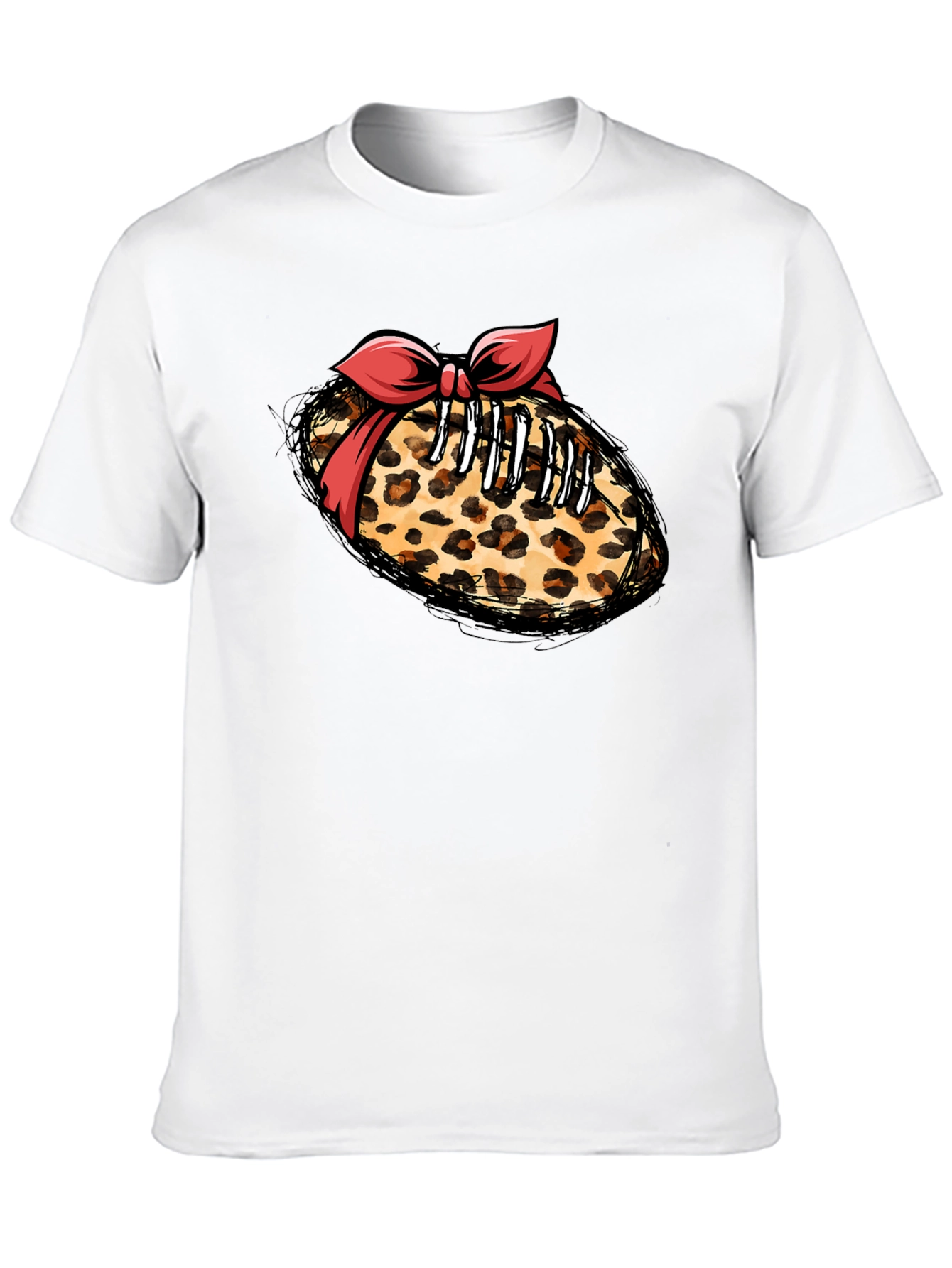 Leopard Football Bow T-Shirt