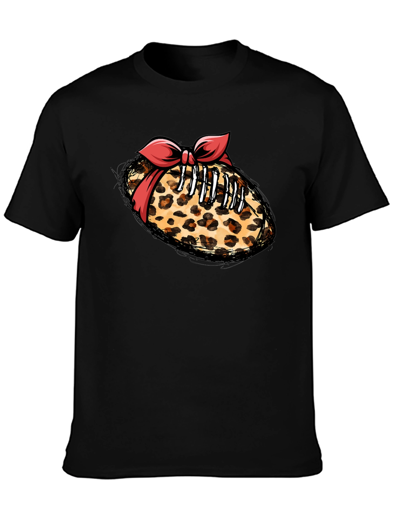 Leopard Football Bow T-Shirt