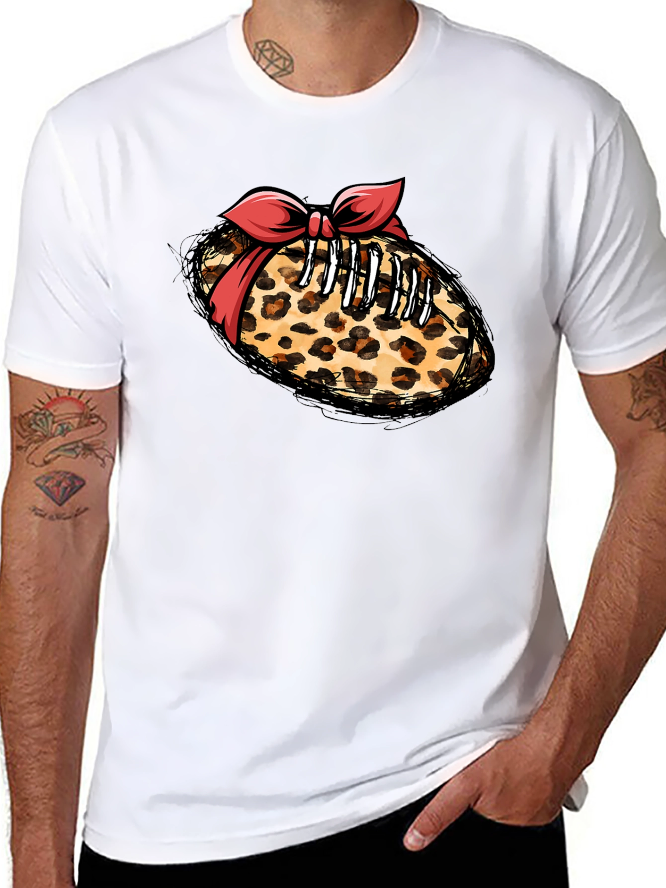 Leopard Football Bow T-Shirt