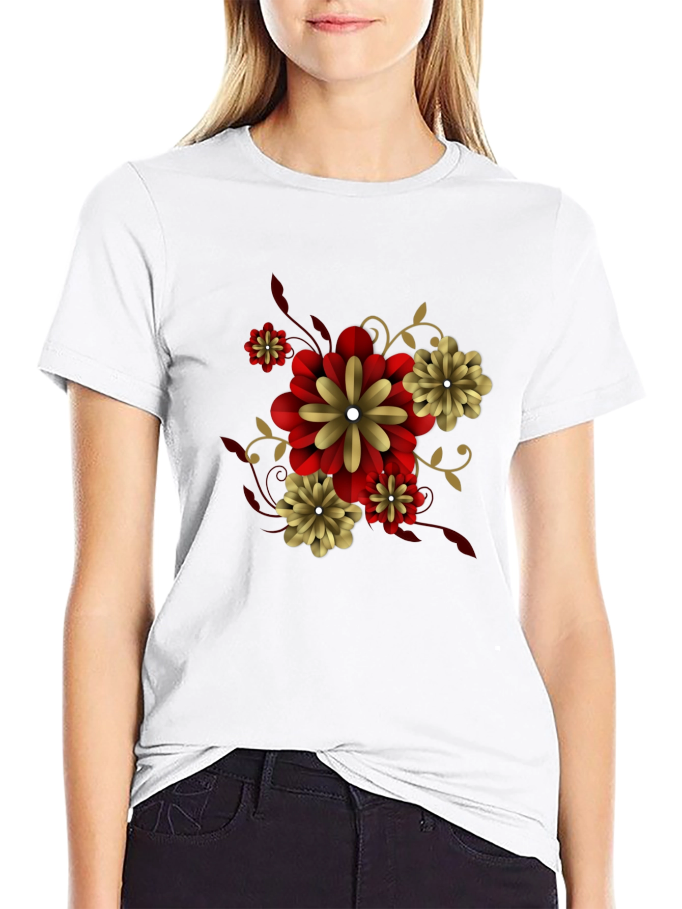 Black Floral T-Shirt - Stylish Graphic Tee
