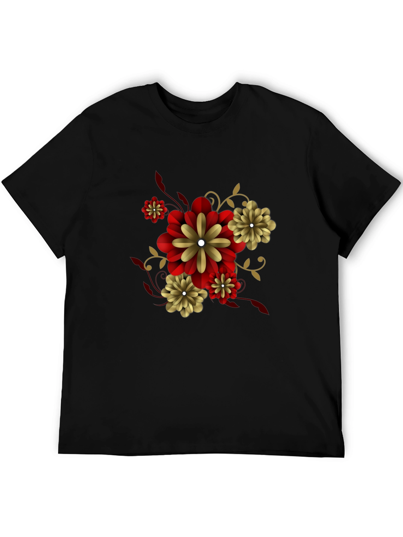 Black Floral T-Shirt - Stylish Graphic Tee