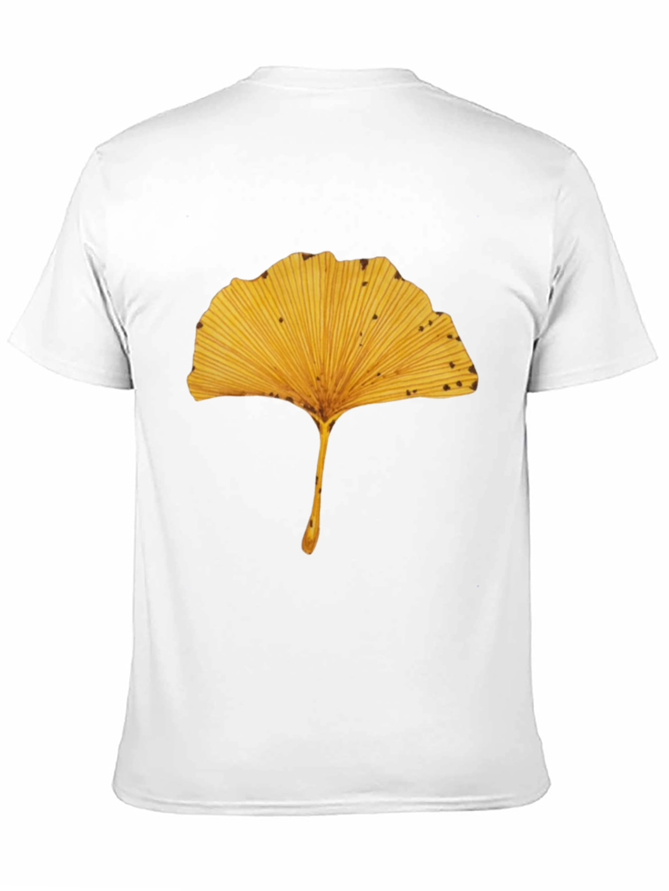Ginkgo Leaf Print Black T-Shirt