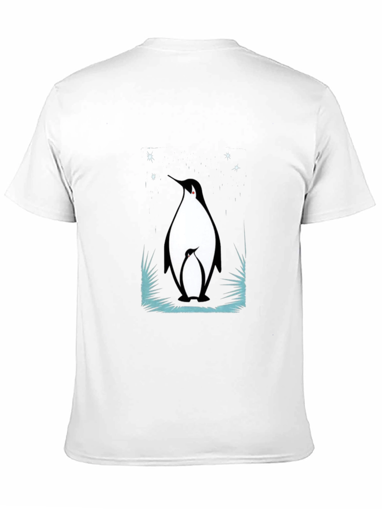 Penguin Family Graphic Tee - Black Cotton Blend T-Shirt