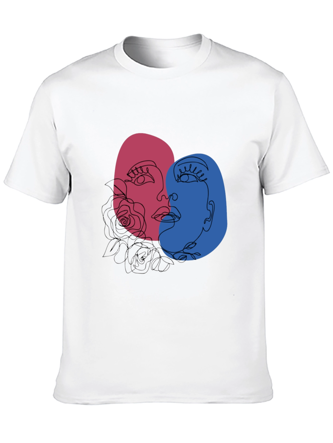 Abstract Face Graphic Tee - Unisex Black T-Shirt