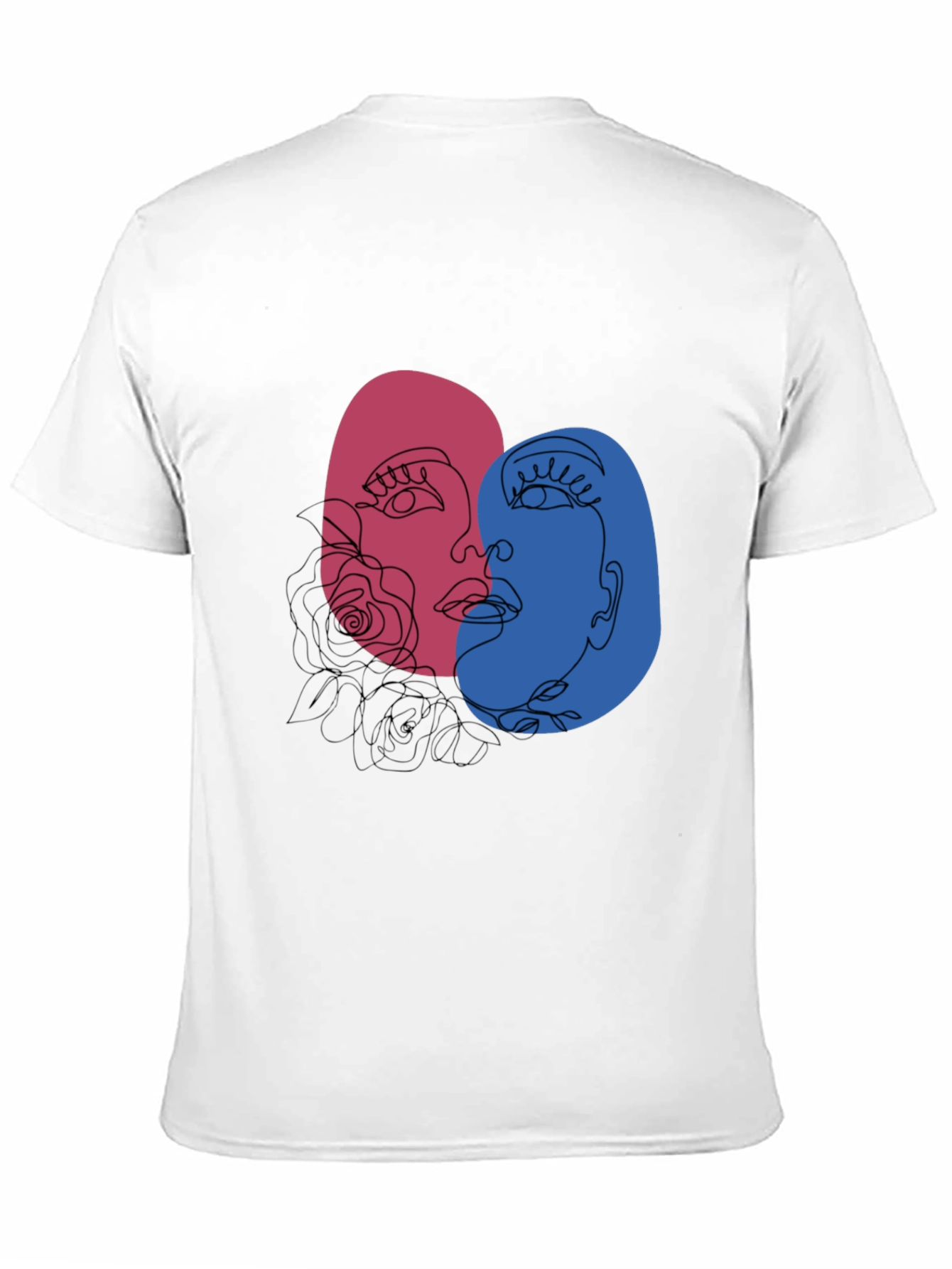 Abstract Face Graphic Tee - Unisex Black T-Shirt