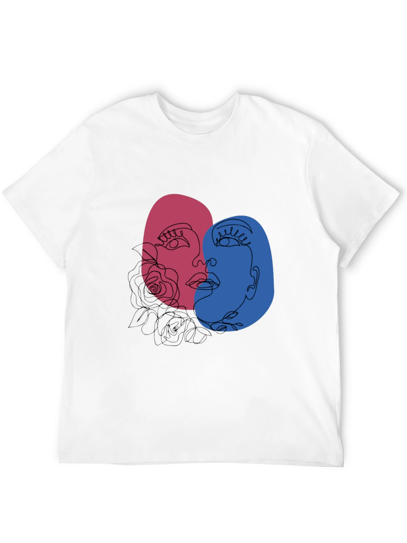 Abstract Face Graphic Tee - Unisex Black T-Shirt