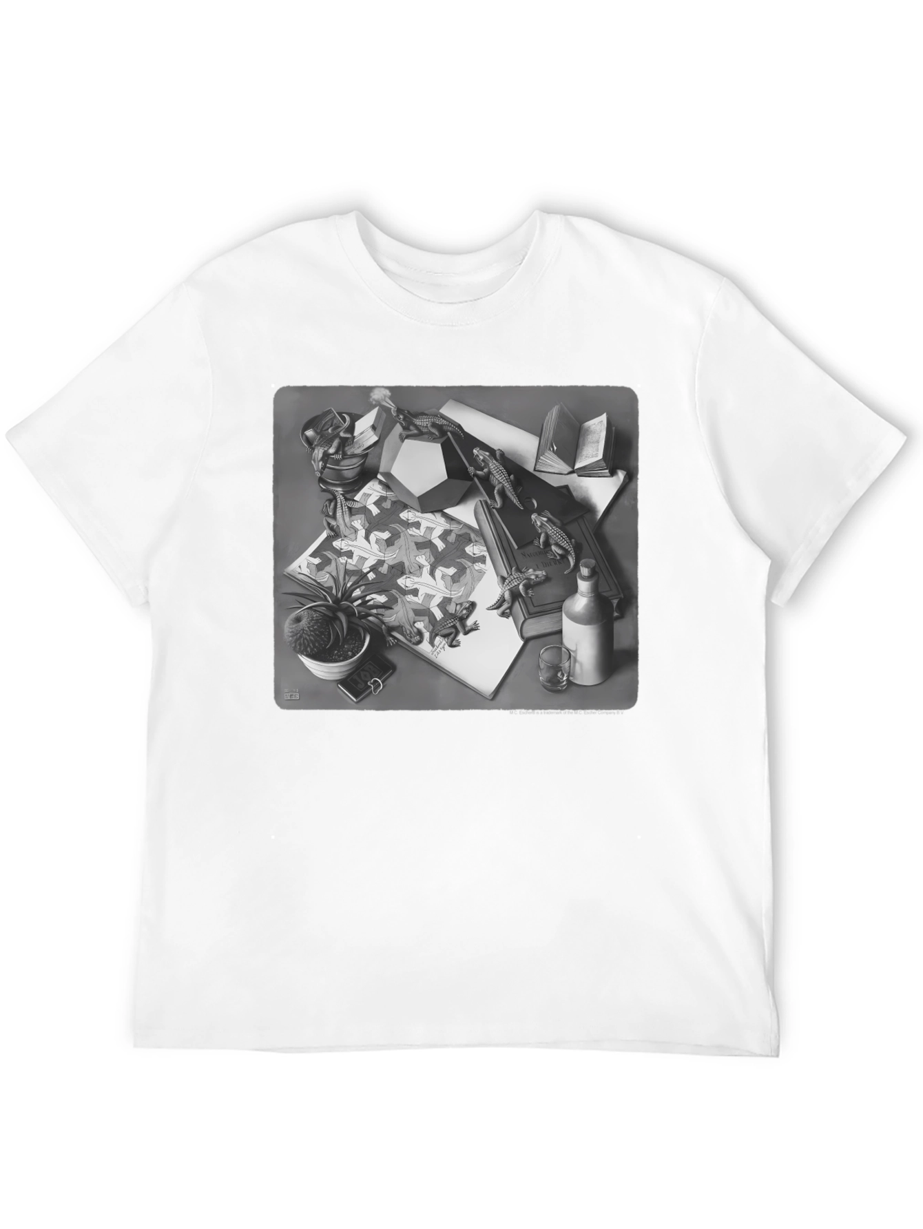 Escher Lizard T-Shirt - Black Graphic Tee