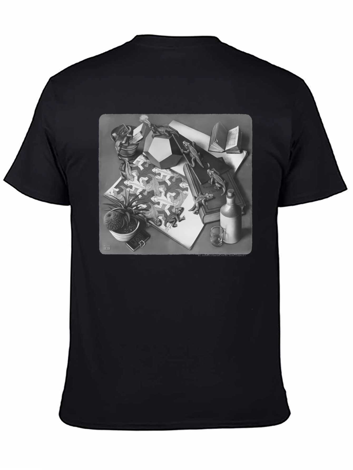 Escher Lizard T-Shirt - Black Graphic Tee