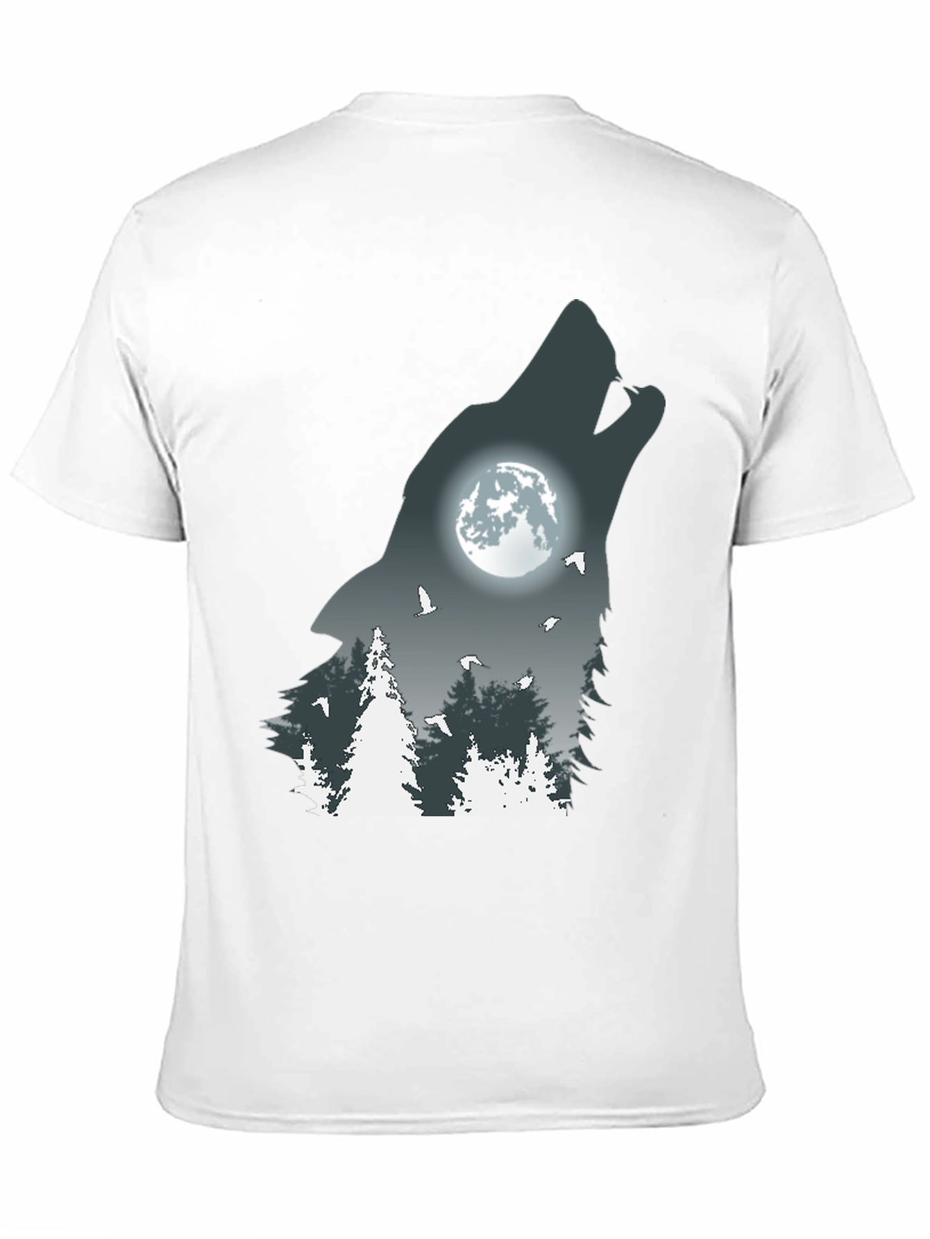 Wolf Howling Moon Graphic T-Shirt