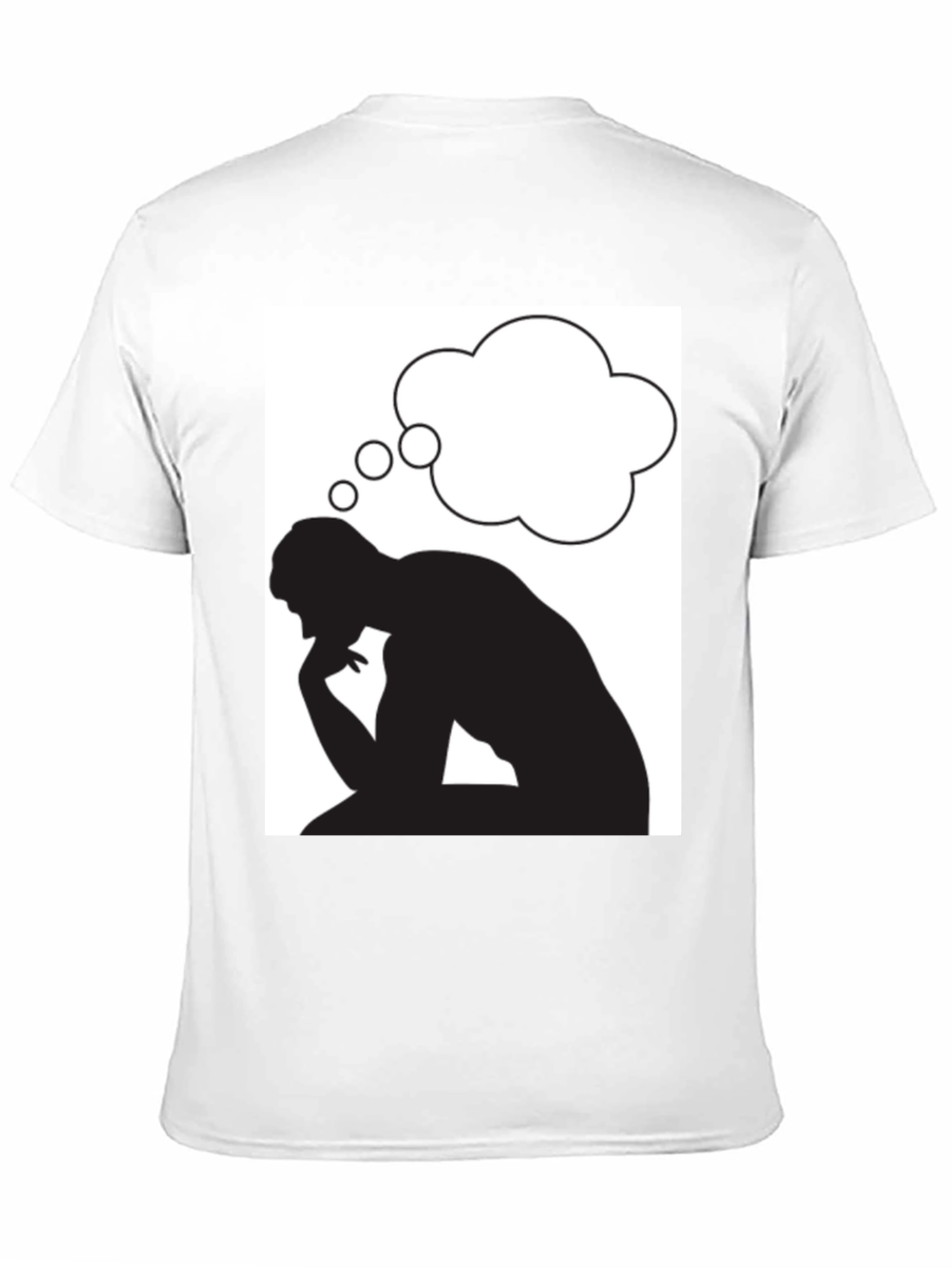 Thinking Man Graphic Tee - Black Cotton T-Shirt
