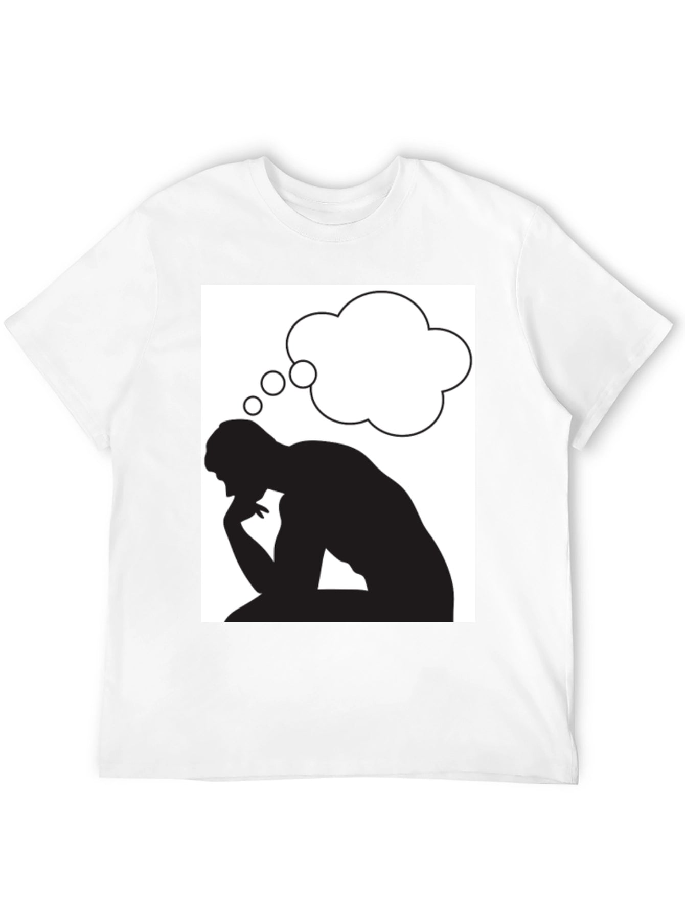 Thinking Man Graphic Tee - Black Cotton T-Shirt