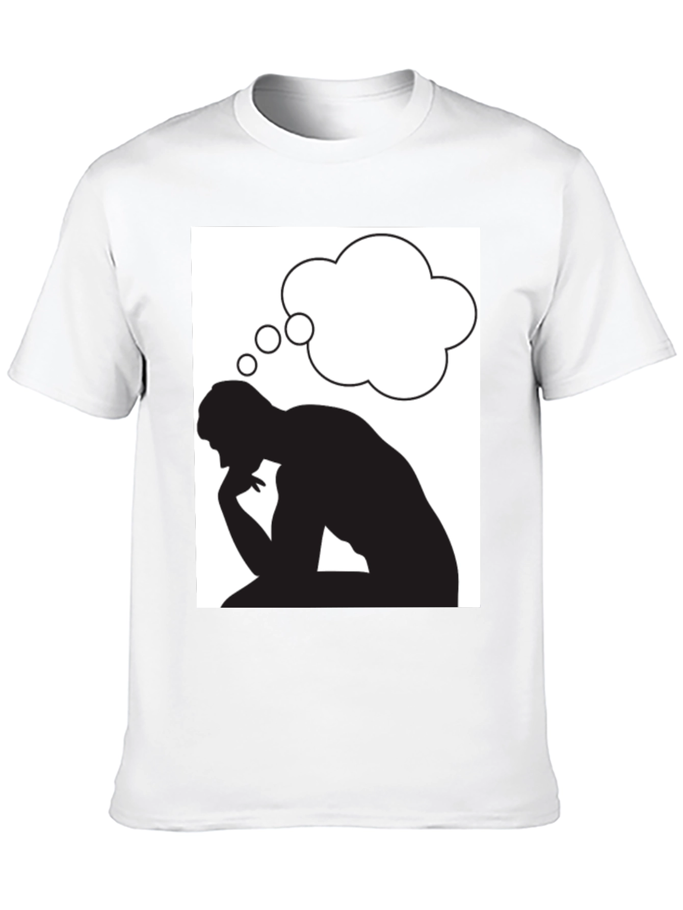 Thinking Man Graphic Tee - Black Cotton T-Shirt