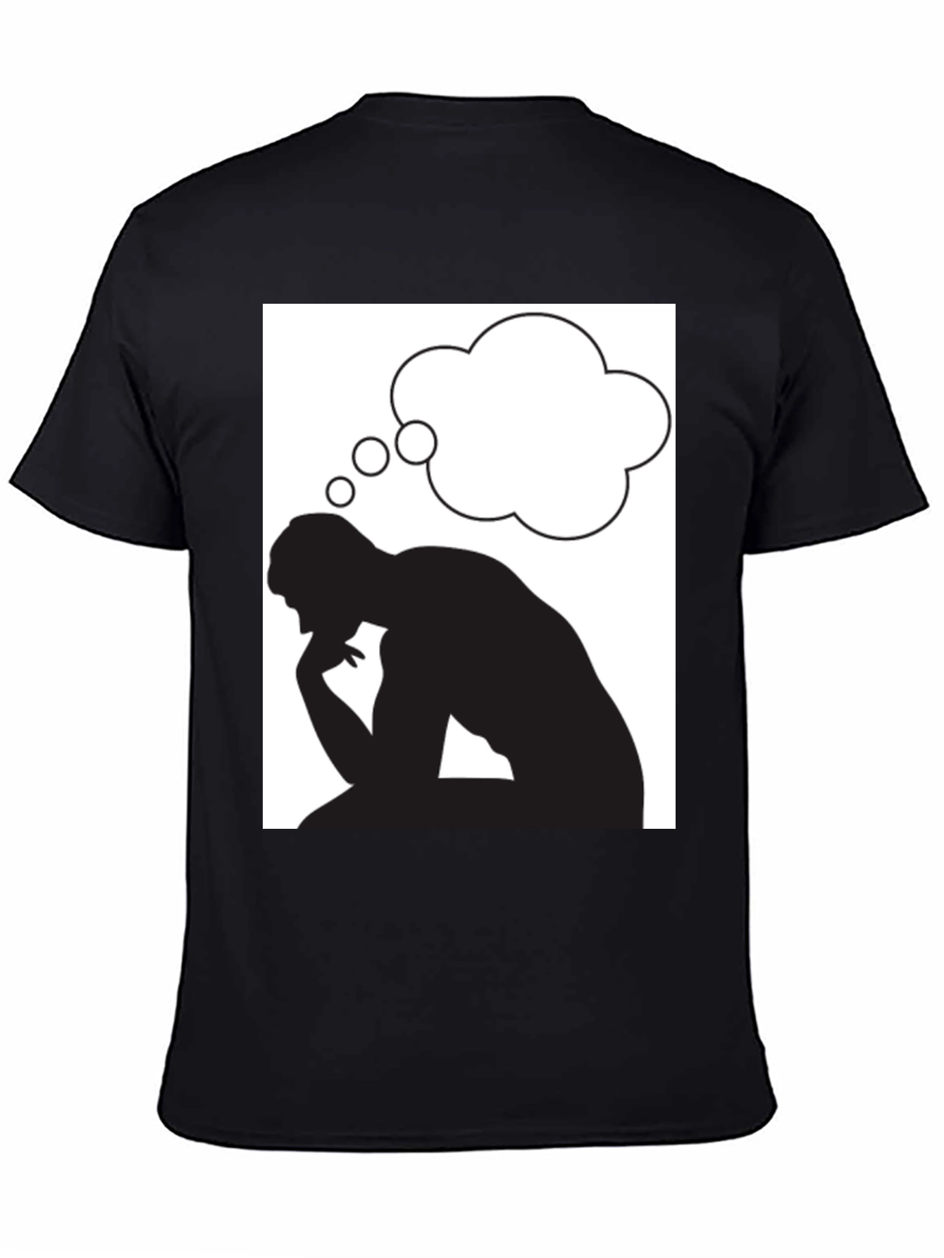 Thinking Man Graphic Tee - Black Cotton T-Shirt
