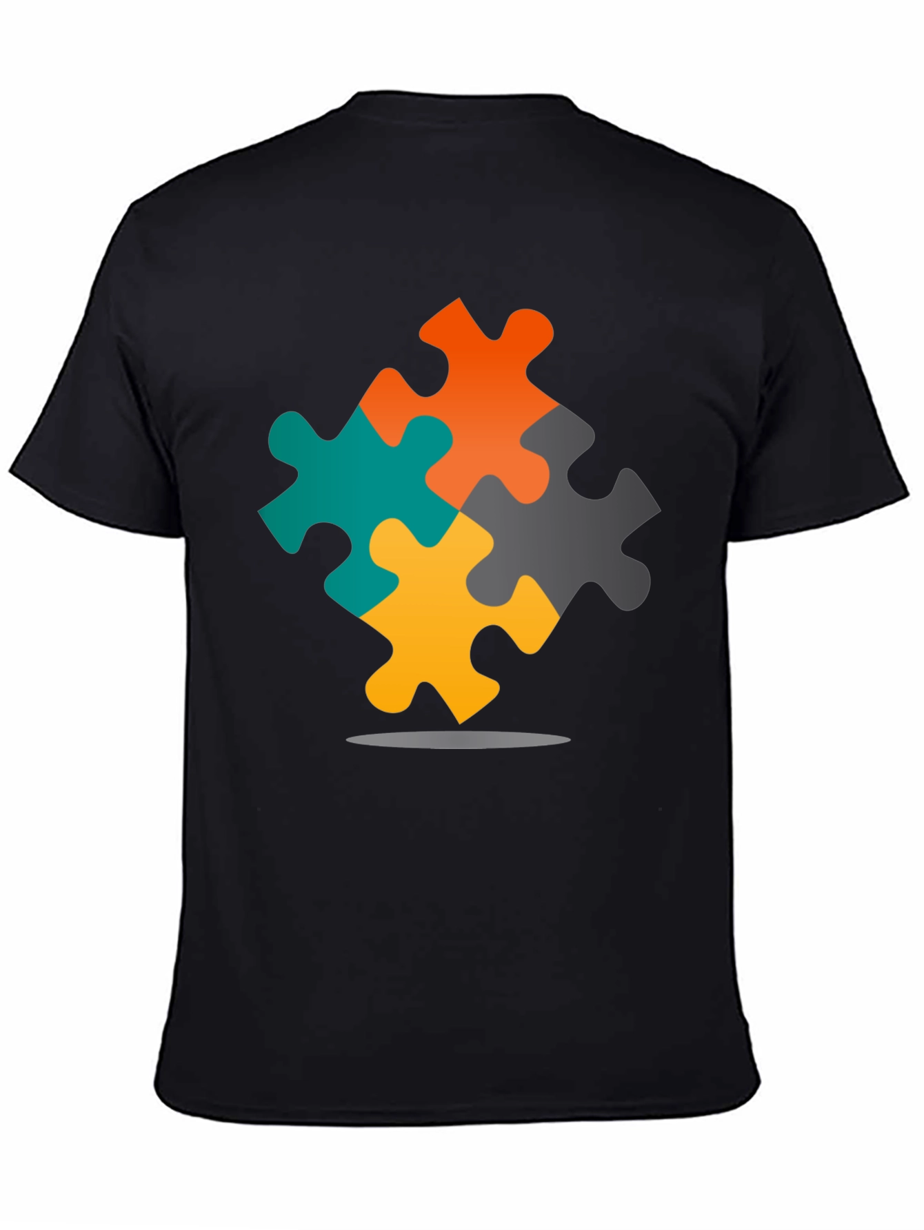 Autism Awareness Puzzle T-Shirt - Black