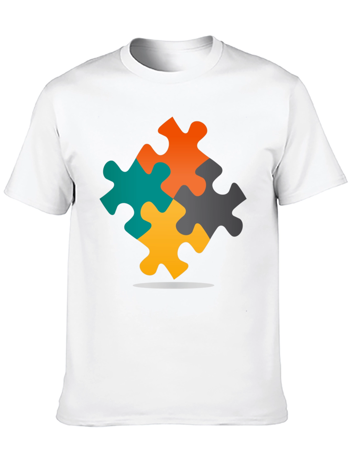 Autism Awareness Puzzle T-Shirt - Black