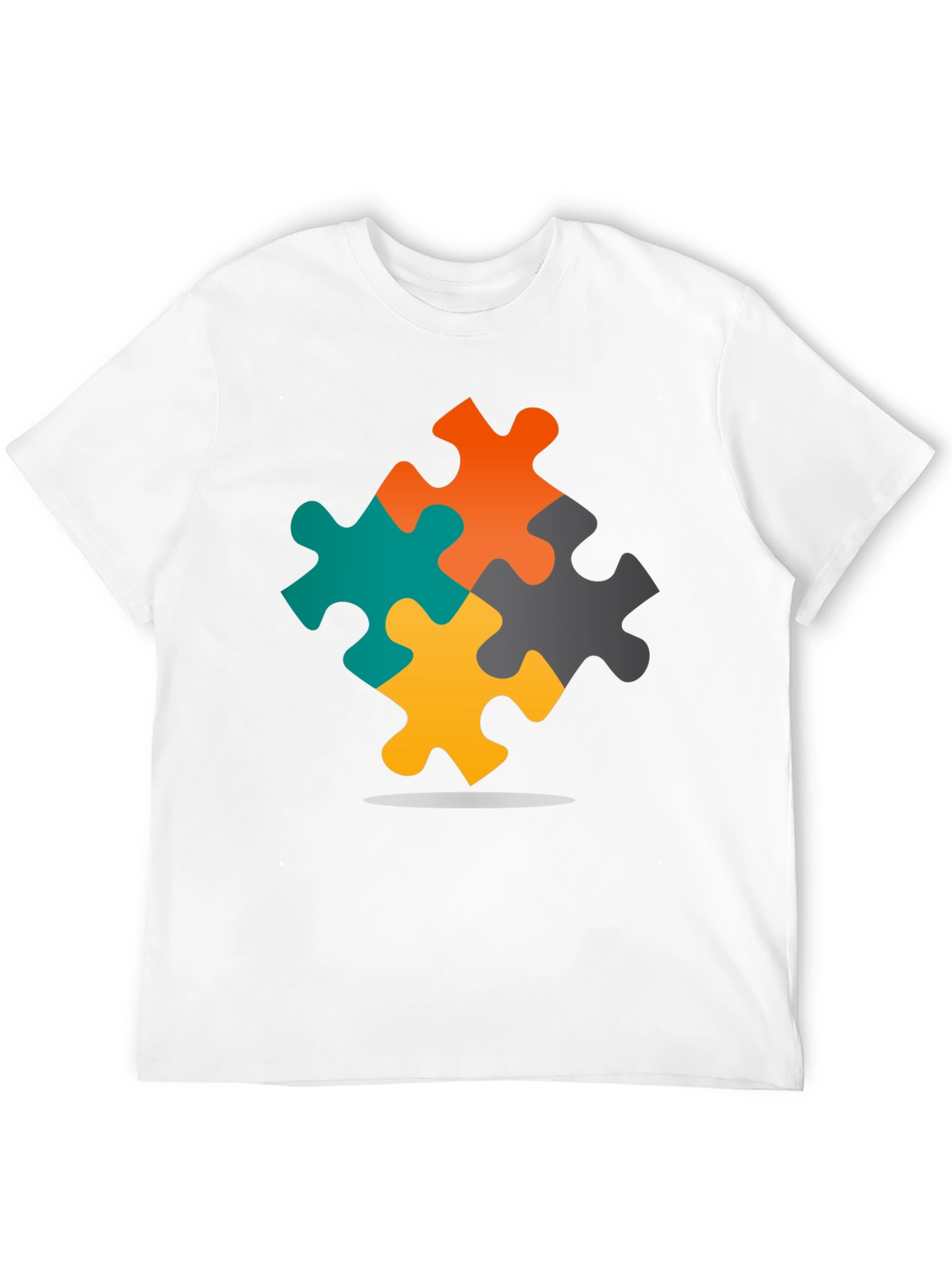 Autism Awareness Puzzle T-Shirt - Black
