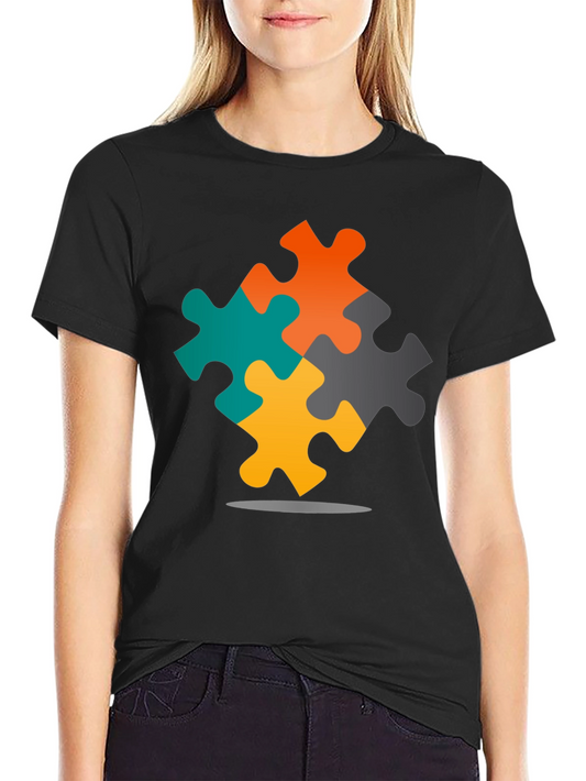 Autism Awareness Puzzle T-Shirt - Black