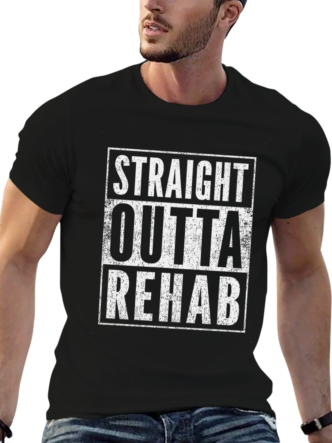 Straight Outta Rehab Graphic T-Shirt Mens