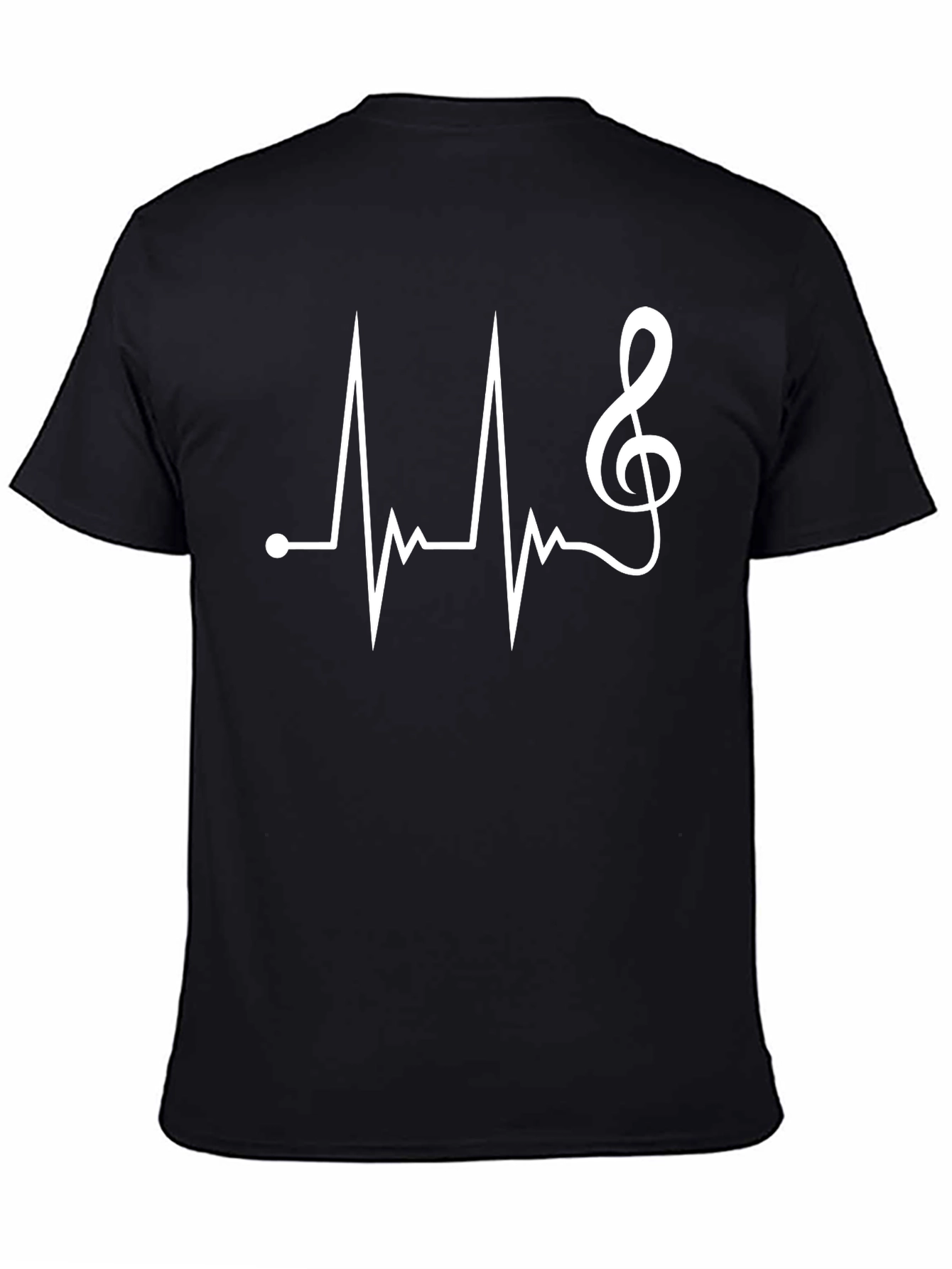 Music Heartbeat T-Shirt - Black Cotton Tee