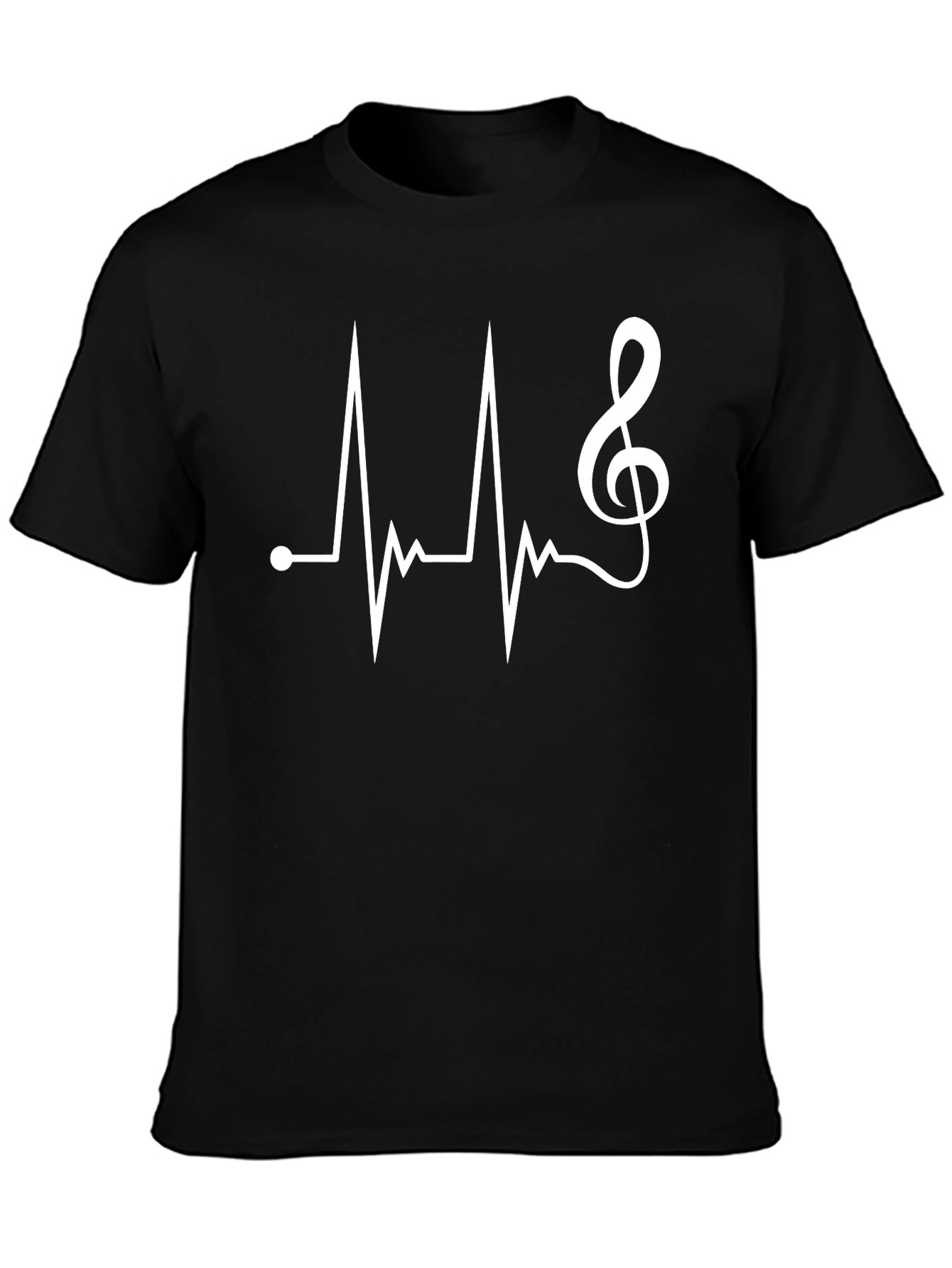 Music Heartbeat T-Shirt - Black Cotton Tee