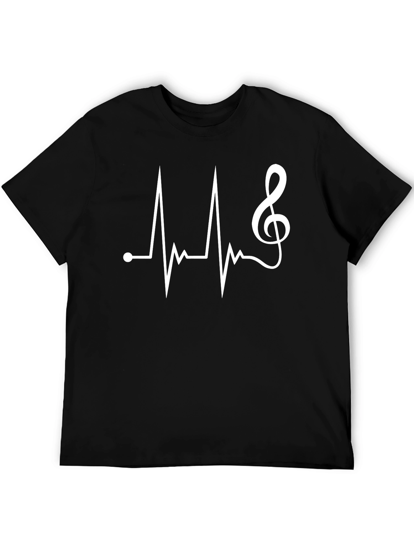 Music Heartbeat T-Shirt - Black Cotton Tee