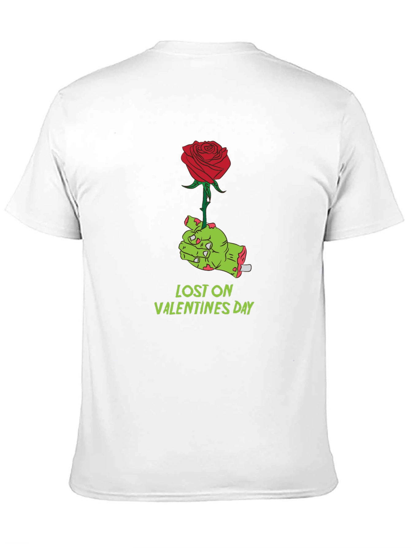 Lost on Valentines Day Zombie Hand Rose Graphic T-Shirt