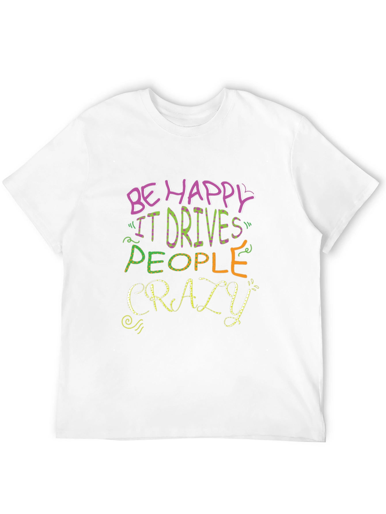 Be Happy Graphic T-Shirt - Mens Black Tee