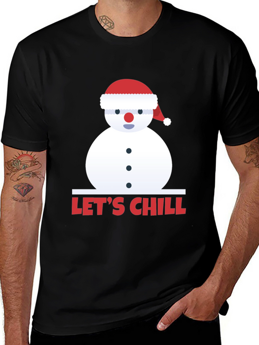 Lets Chill Snowman Graphic T-Shirt - Winter Holiday