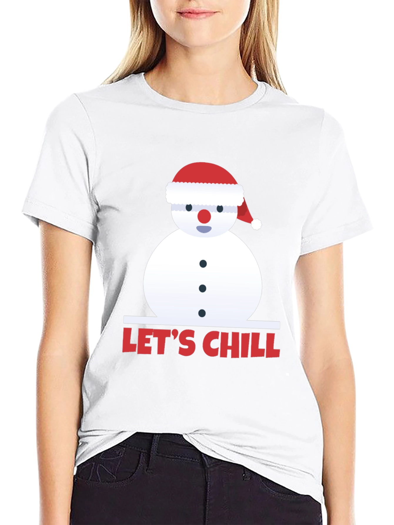 Lets Chill Snowman Graphic T-Shirt - Winter Holiday