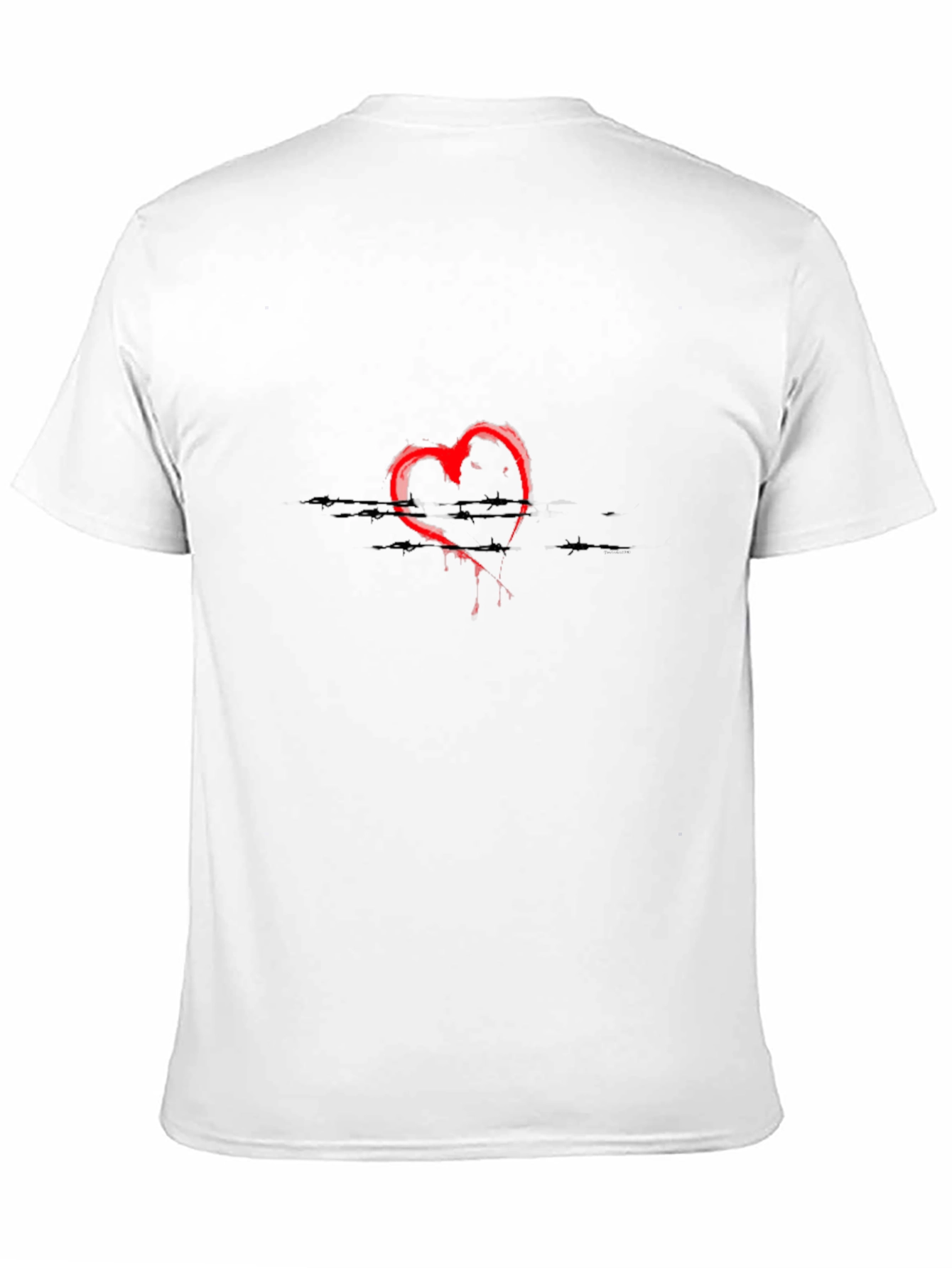 Black T-Shirt with Red Heart Design