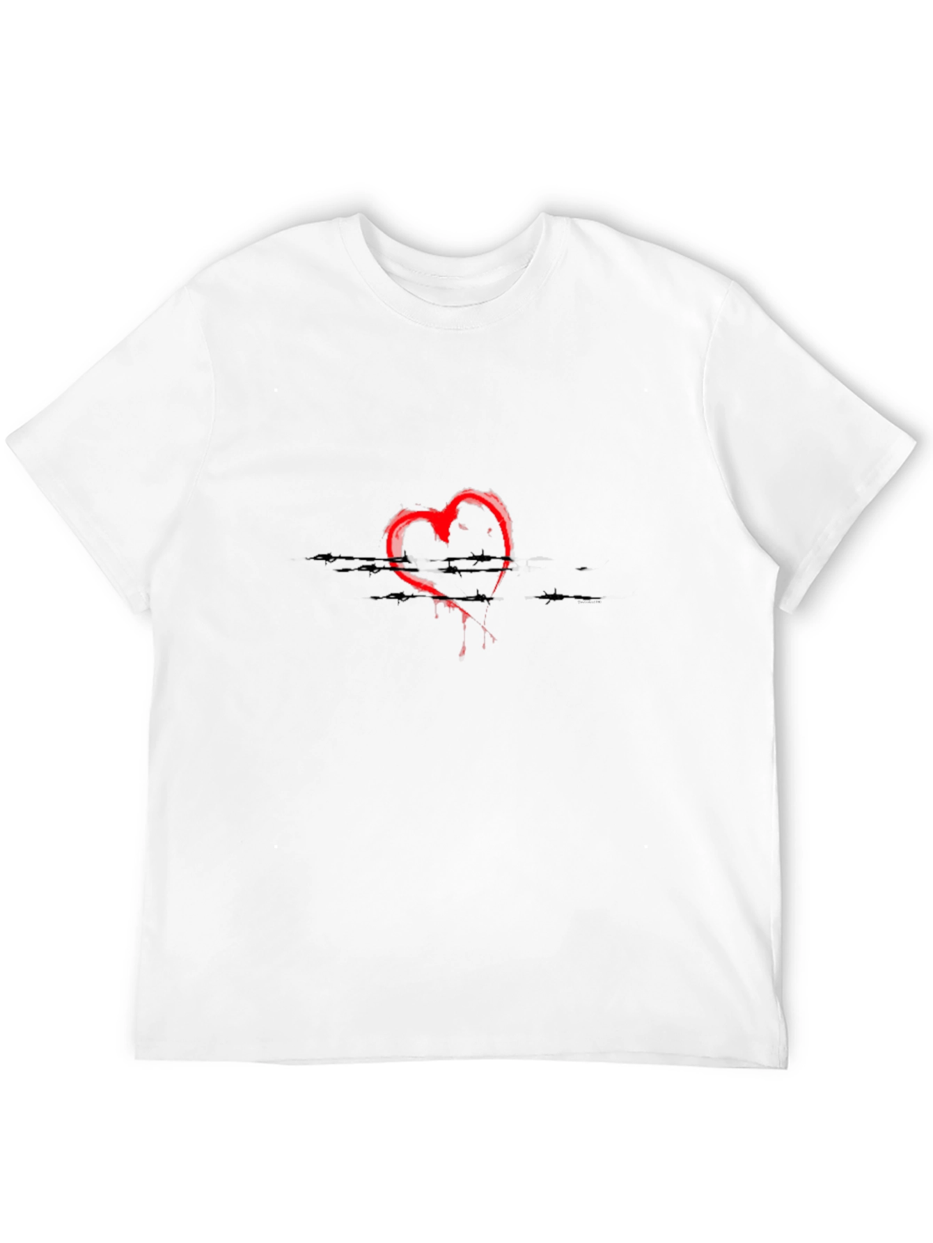 Black T-Shirt with Red Heart Design