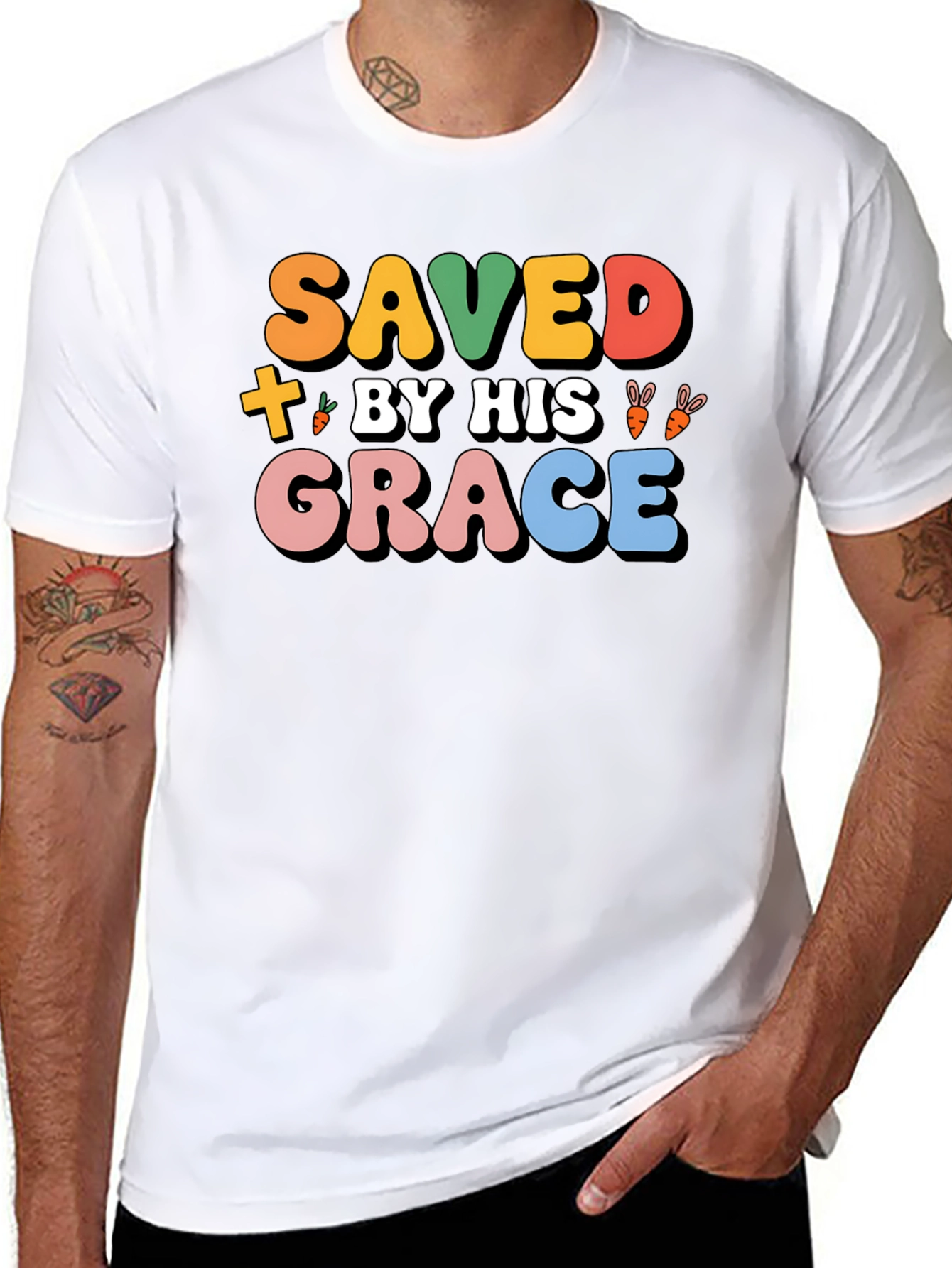 Saved By His Grace T-Shirt - Easter Gift