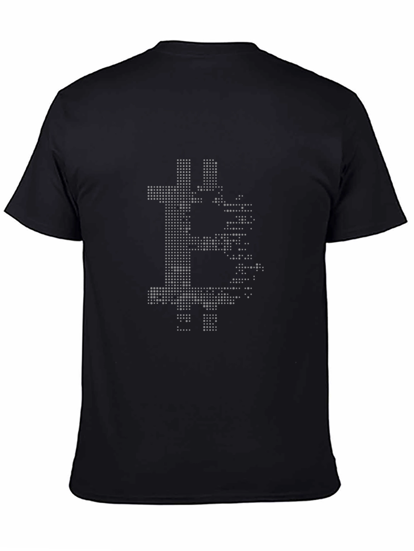Bitcoin Pixelated Graphic Black T-Shirt