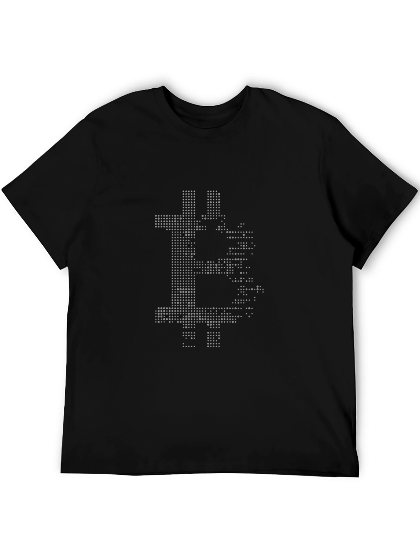 Bitcoin Pixelated Graphic Black T-Shirt