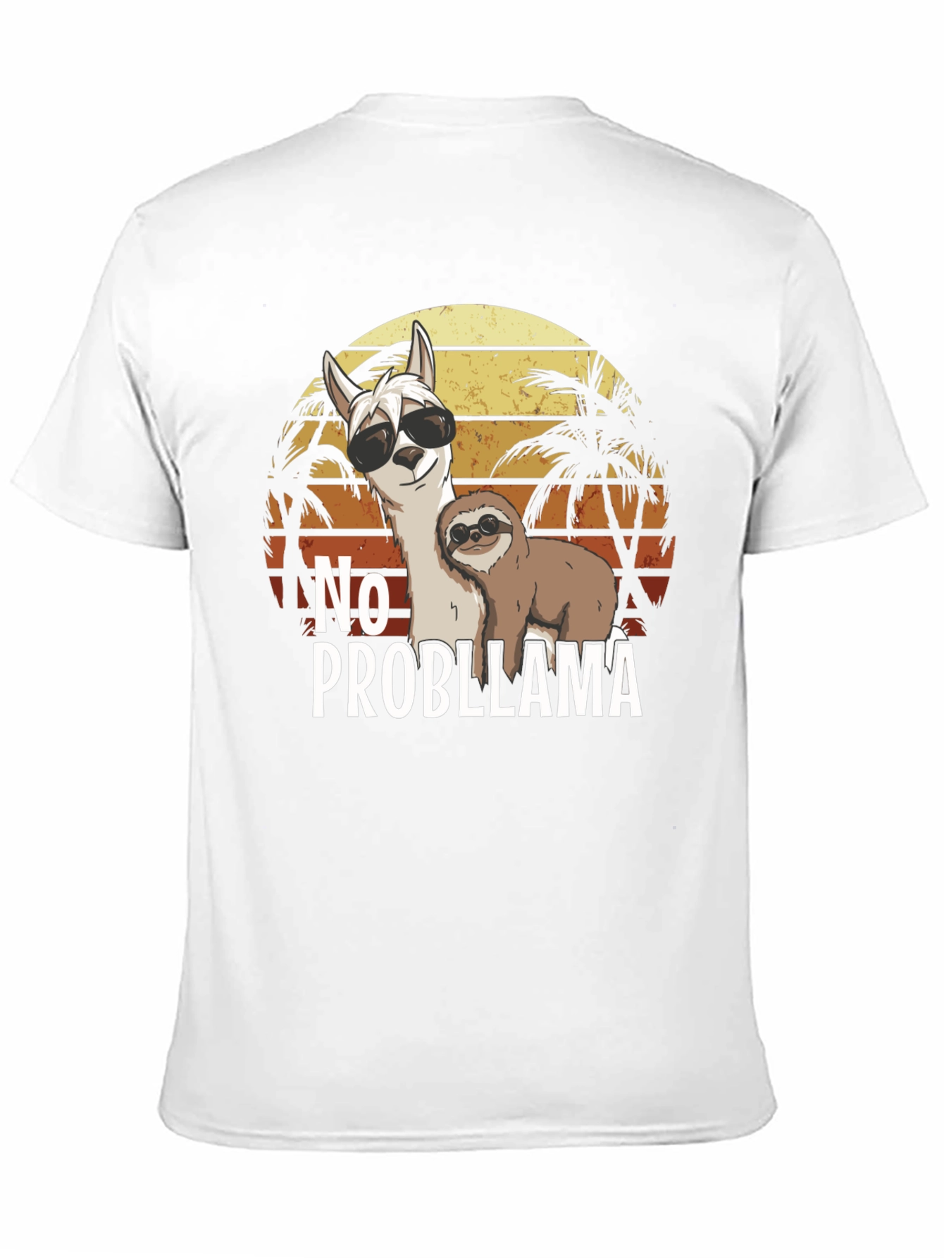 No Probllama T-Shirt Funny Sloth & Llama Graphic Tee