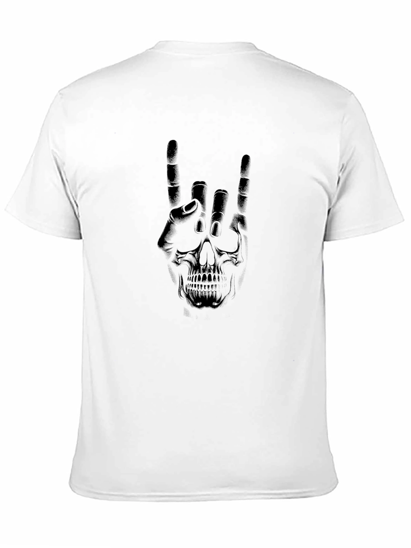 Rock On Skull Graphic Black T-Shirt