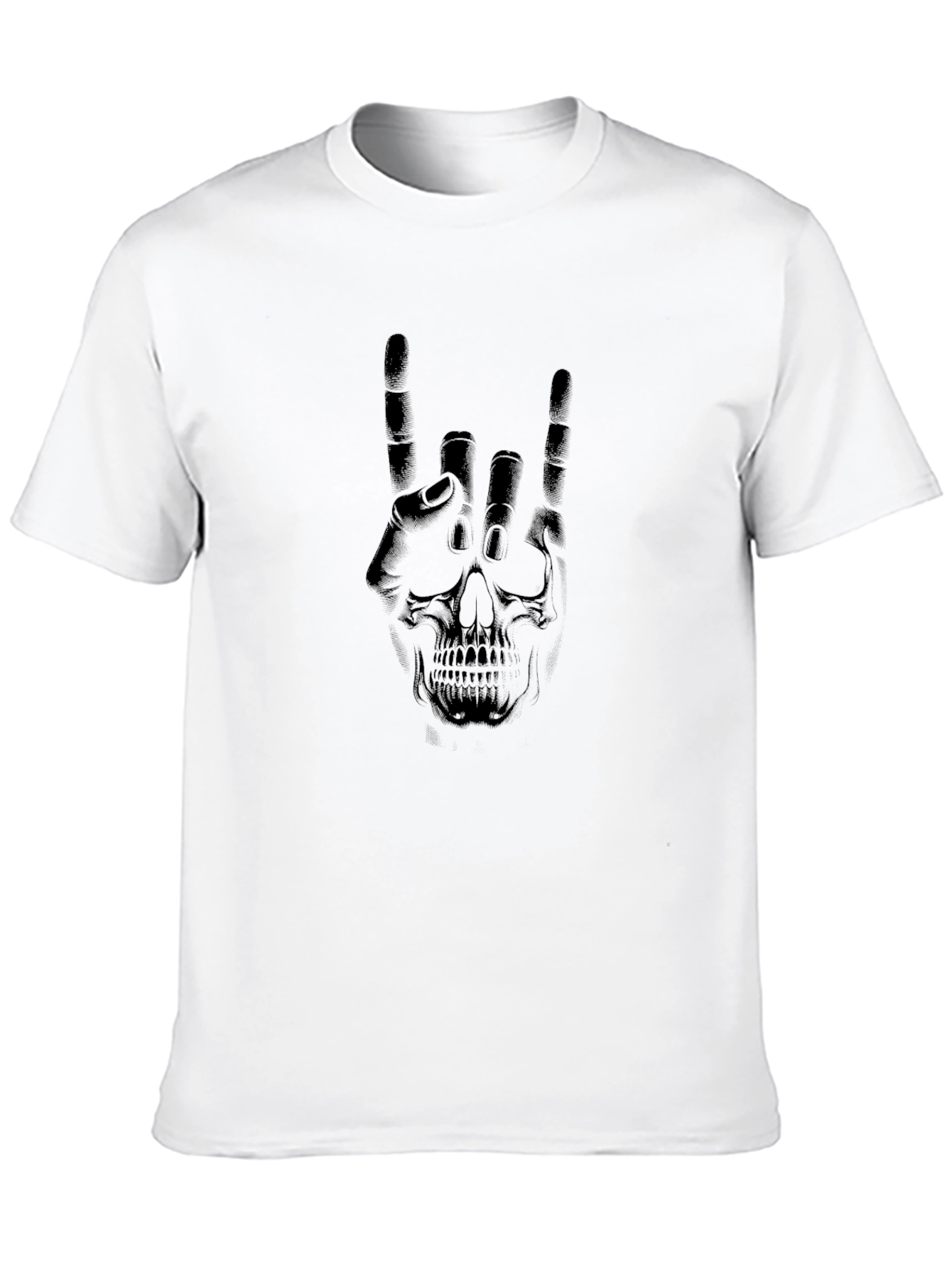 Rock On Skull Graphic Black T-Shirt