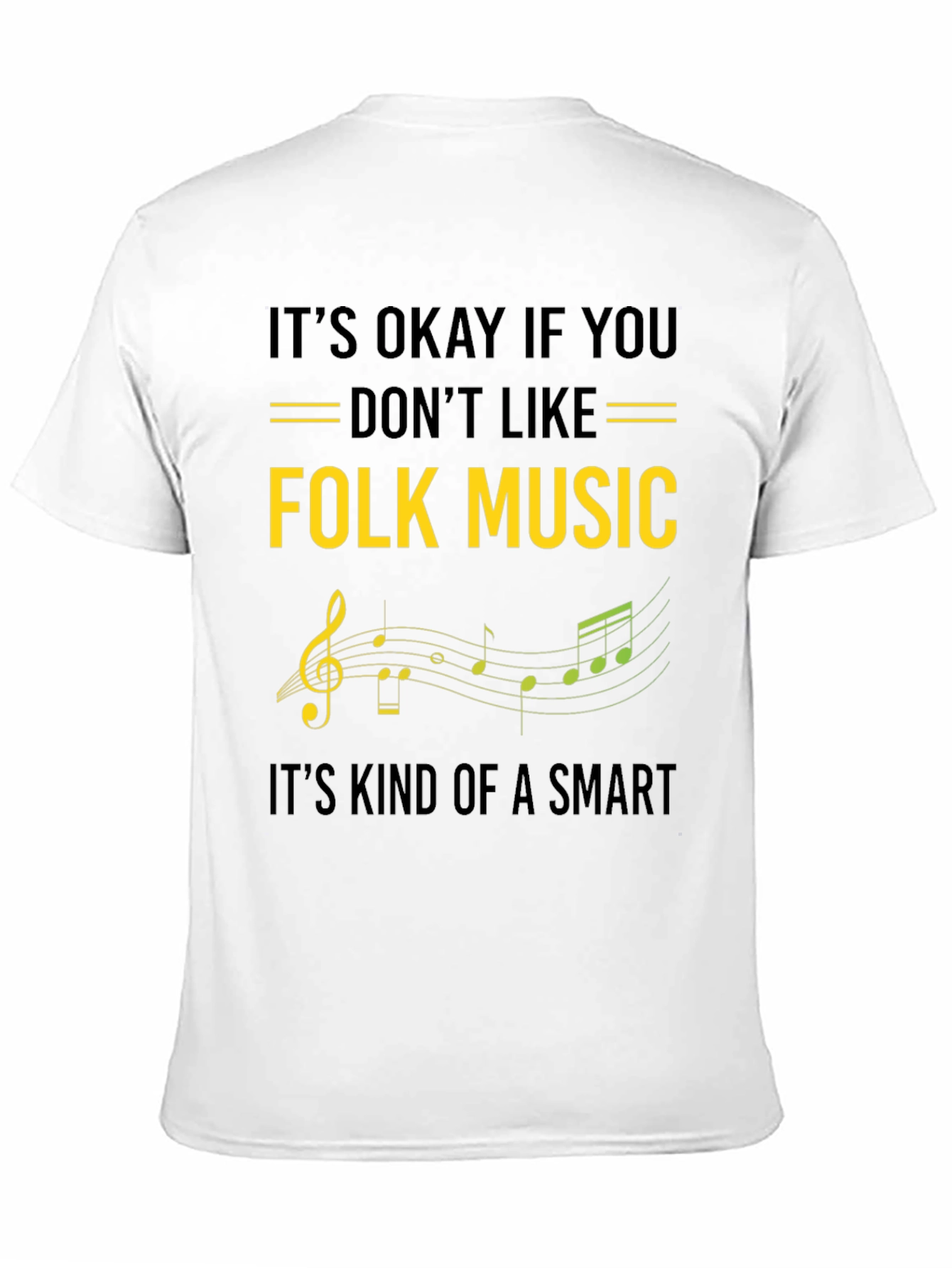 Folk Music Smart Black T-Shirt