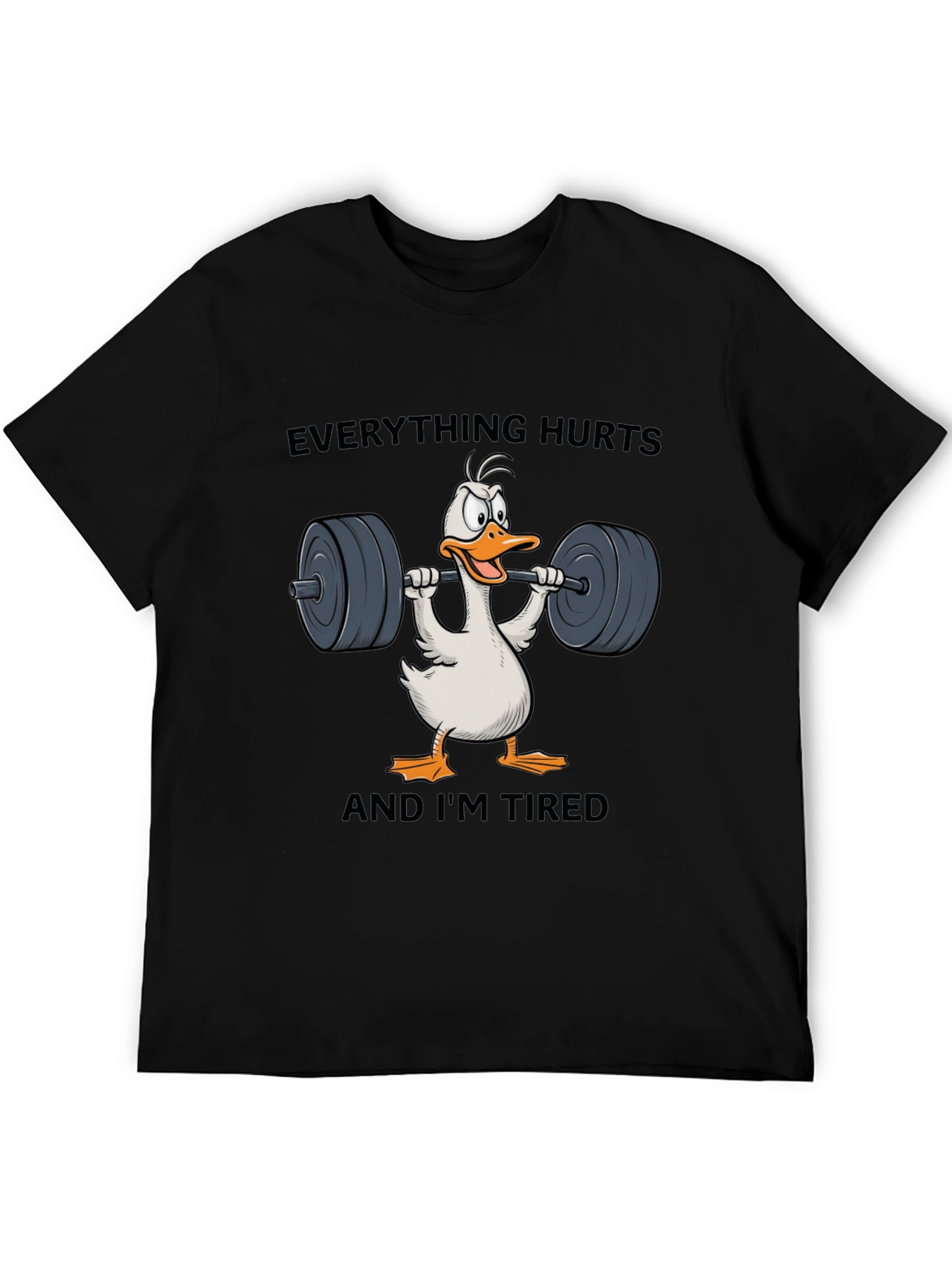 Funny Workout T-Shirt - Everything Hurts Duck