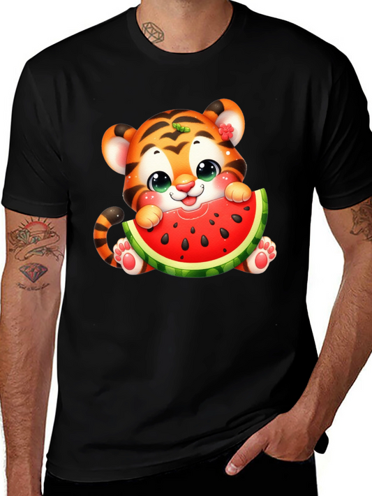 Cute Tiger Watermelon Graphic Tee
