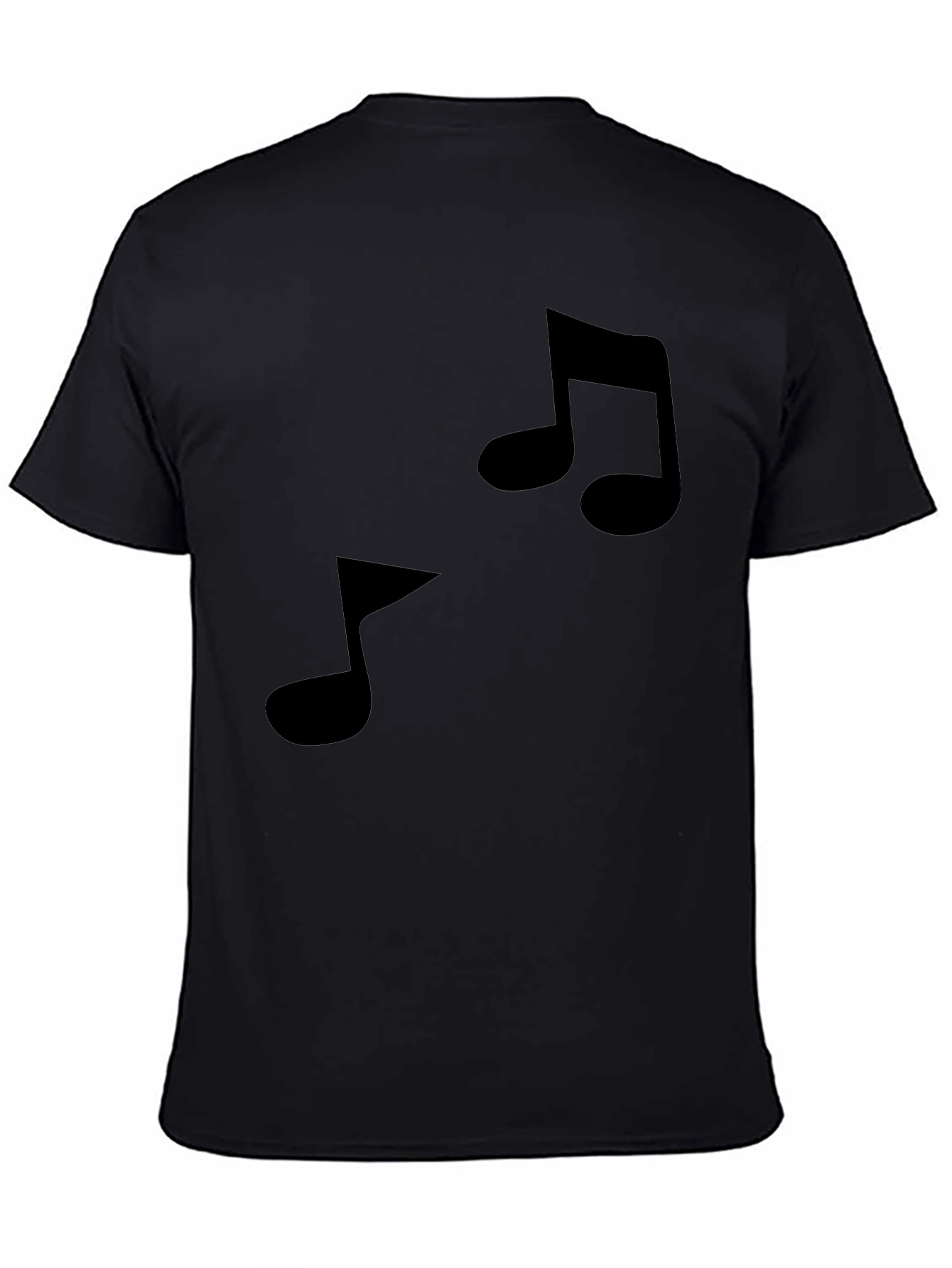 Musical Note Graphic Tee - Black Cotton Comfort