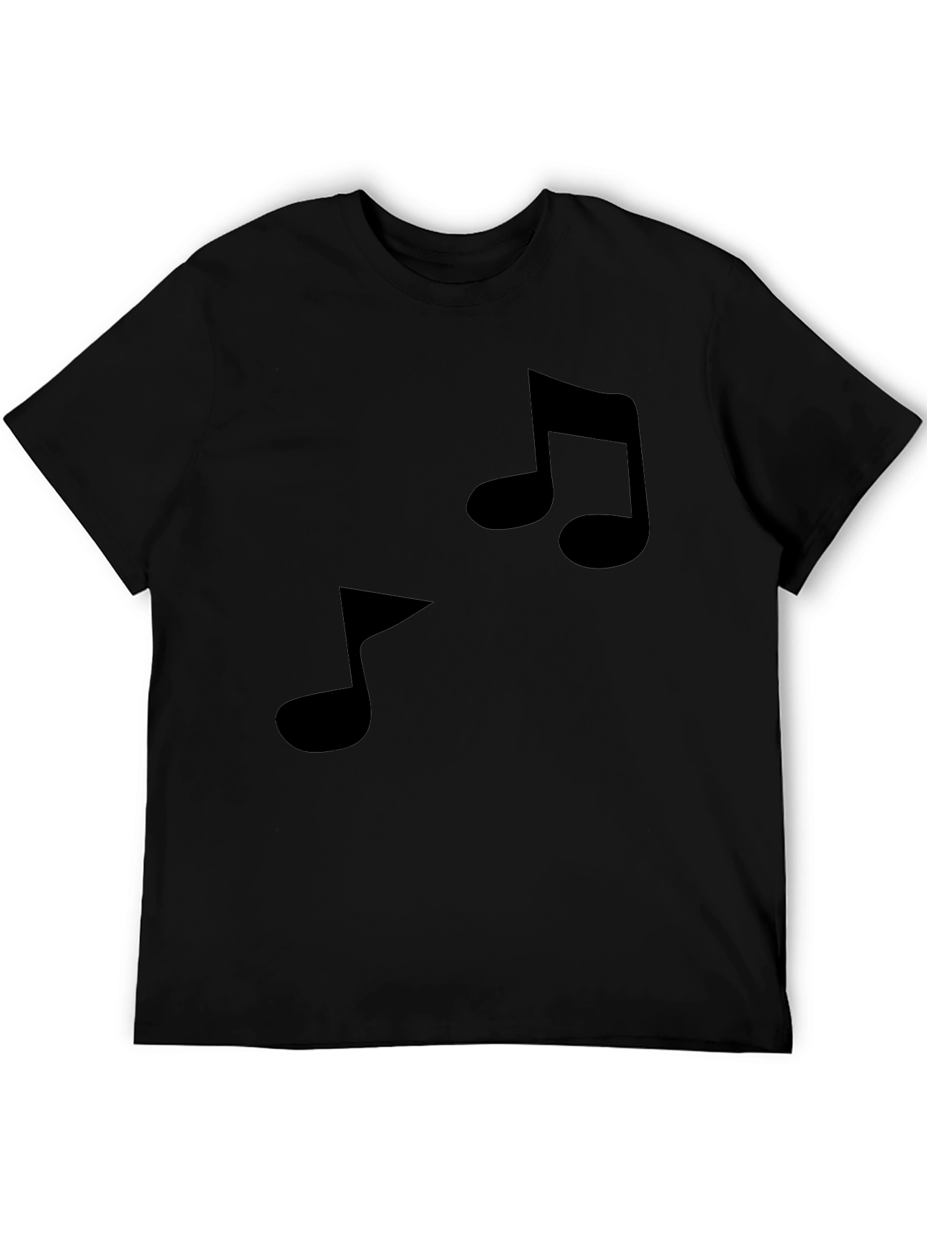 Musical Note Graphic Tee - Black Cotton Comfort