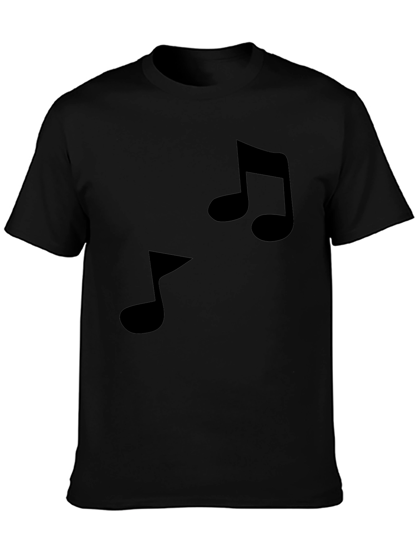 Musical Note Graphic Tee - Black Cotton Comfort