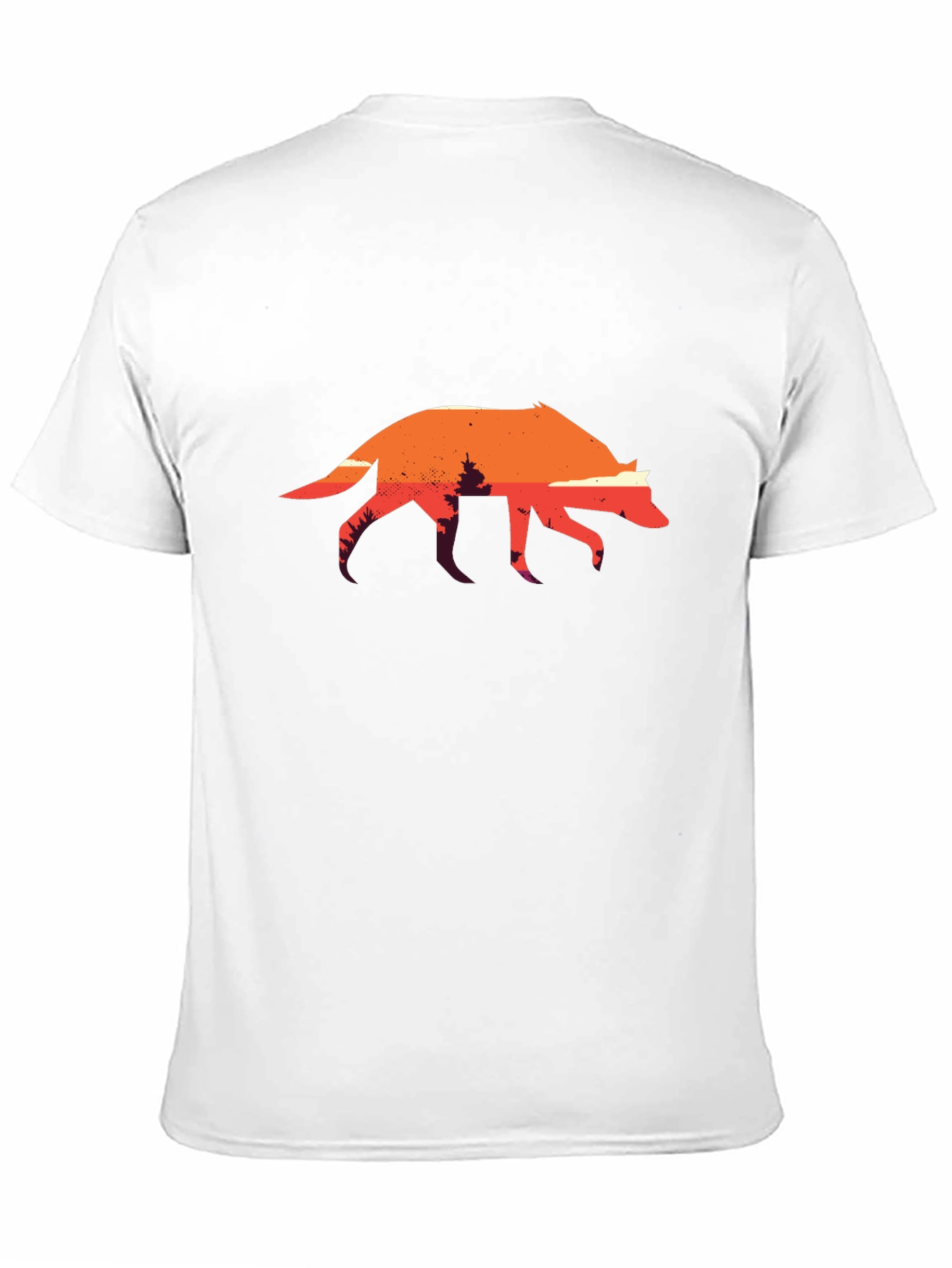 Sunset Wolf Graphic Tee - Black Cotton T-Shirt