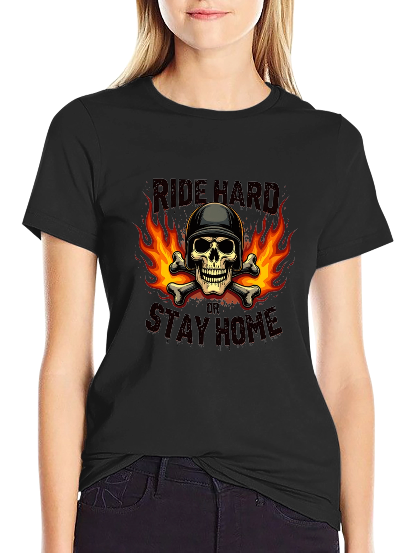 Ride Hard Skull Graphic T-Shirt